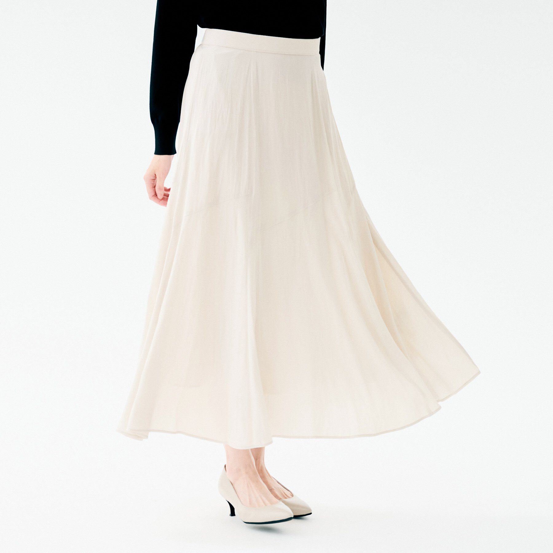 UNTITLED「【洗える/セレモニーにも/後ろウエストゴム】ロングスカート」|スカート|グレージュ(050)