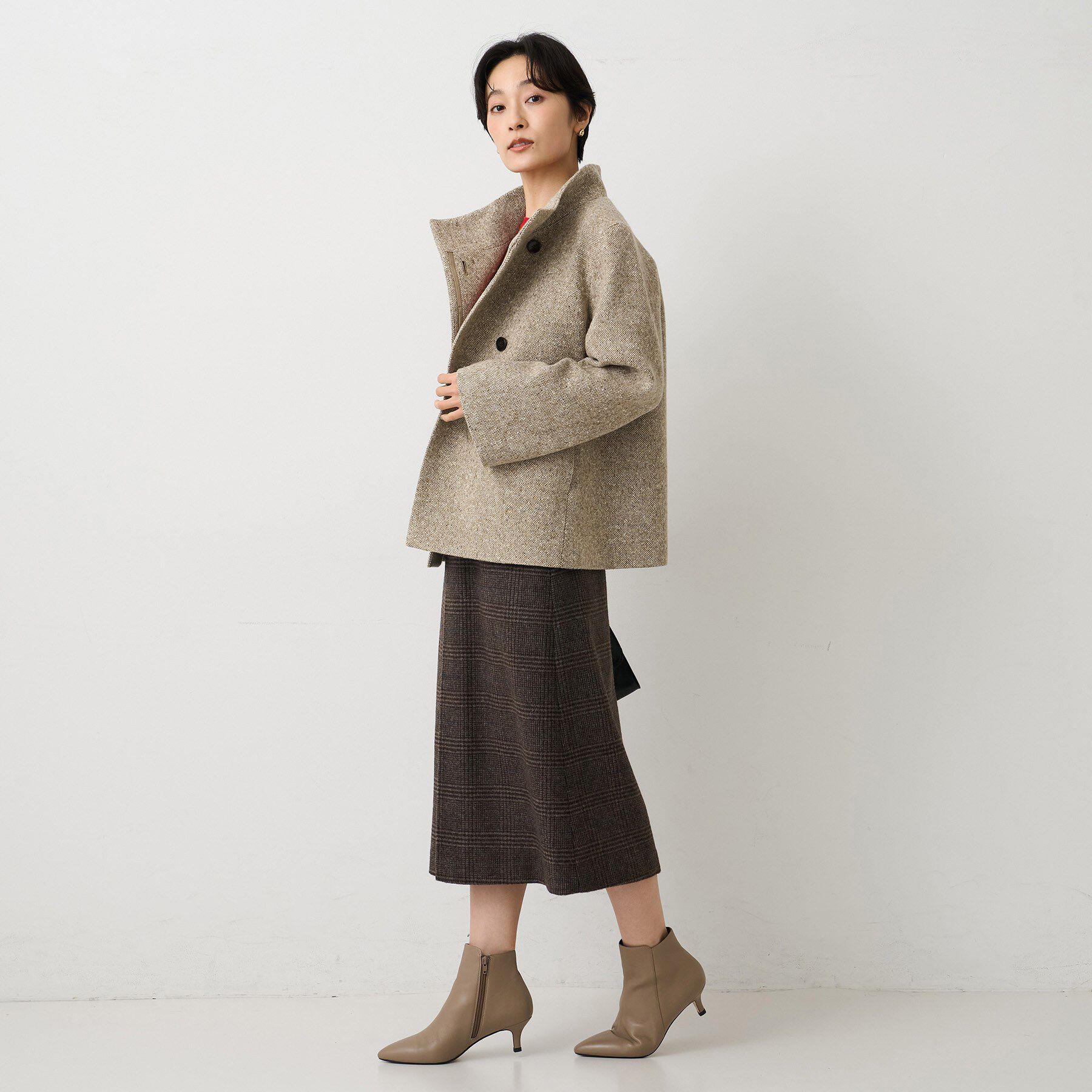 UNTITLED「【スタンドカラー/オンオフ使える】クラシカルツイードコート」|その他|