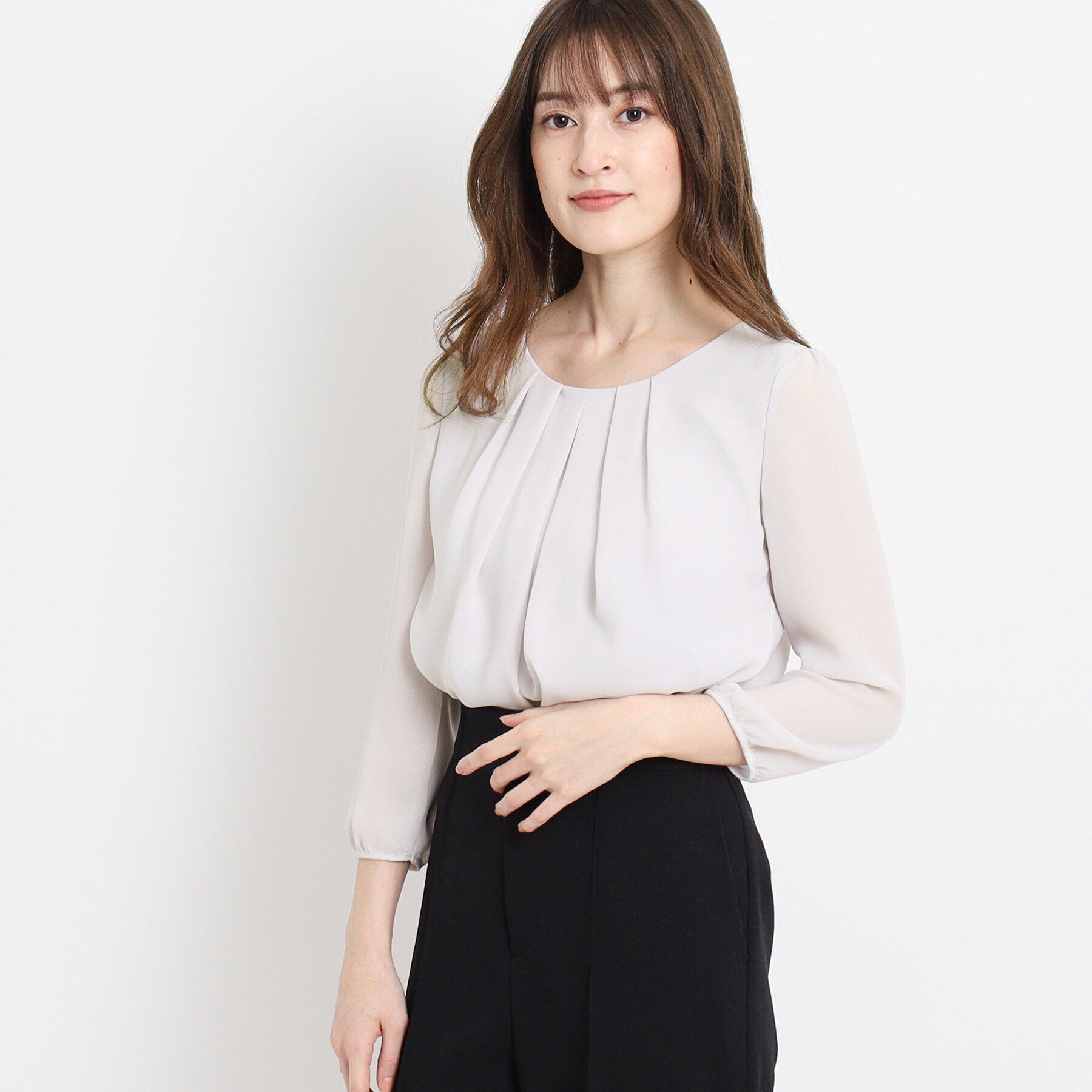 COUP DE CHANCE「【洗える／日本製／通勤】タックブラウス」|シャツ・ブラウス|