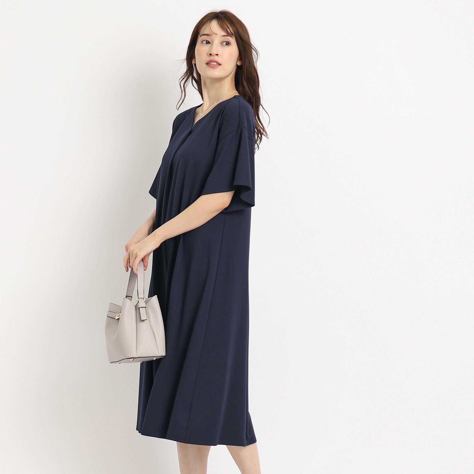 COUP DE CHANCE「【洗える／裏地無し／ジャージ素材】セミフレアーワンピース」|ワンピース|