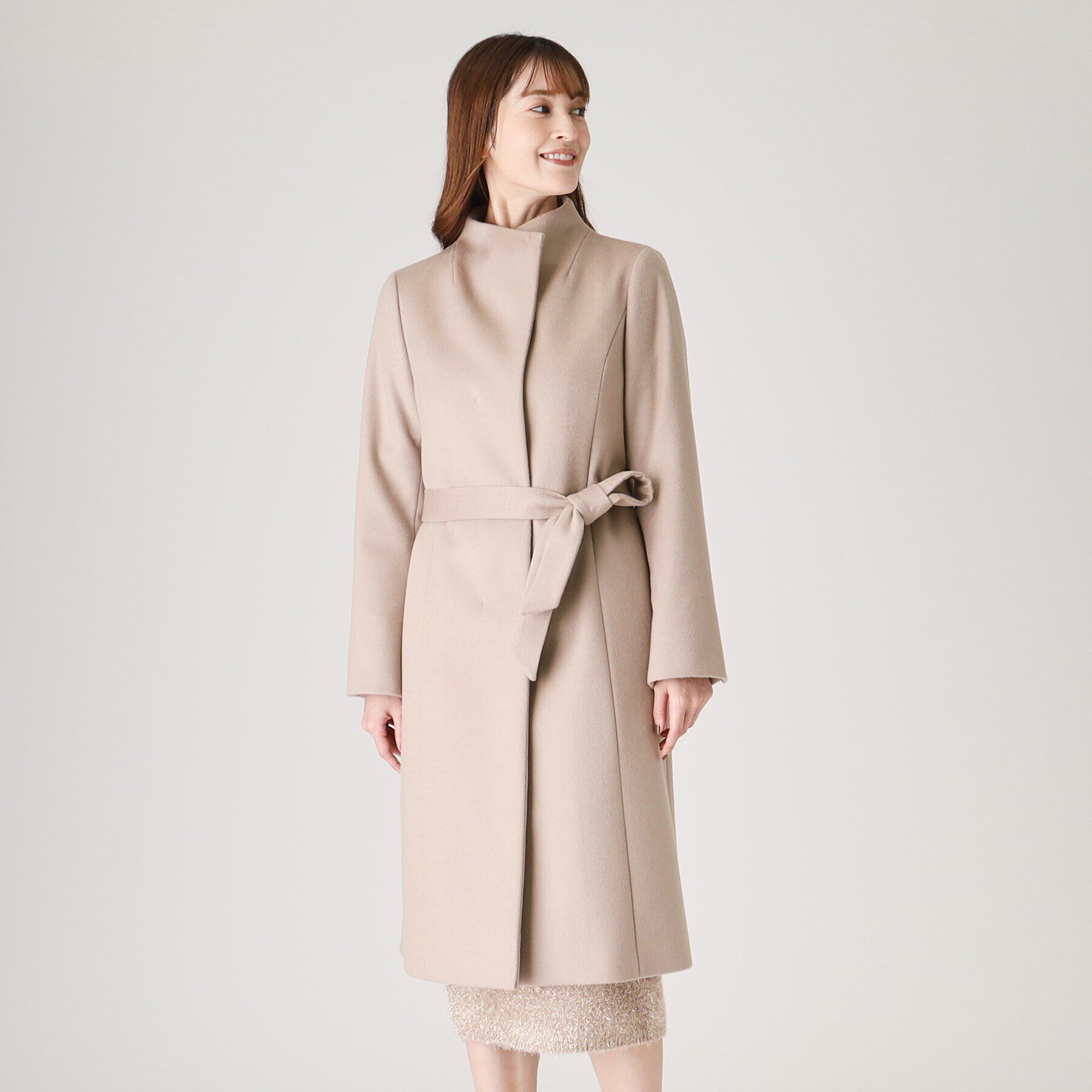 COUP DE CHANCE「【カシミヤ混／日本製】Iラインスタンドウィングカラーコート」|その他|