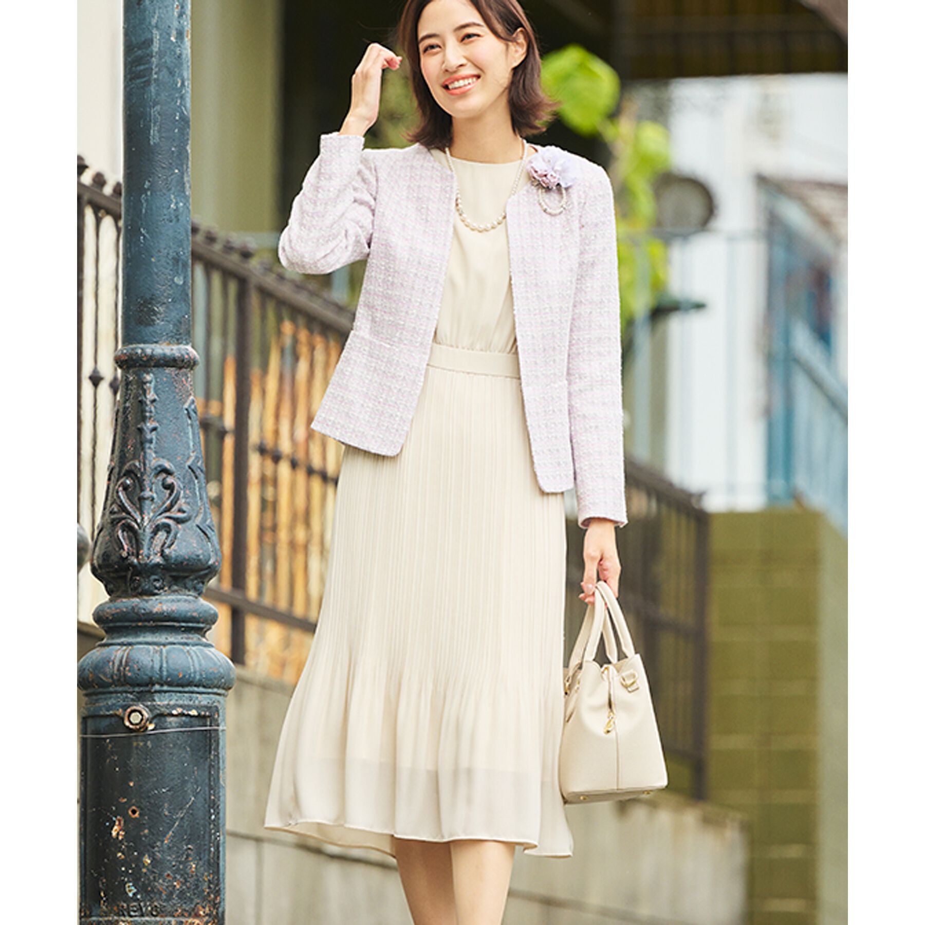 COUP DE CHANCE「【日本製】ファンシーツィードジャケット」|ノーカラージャケット|