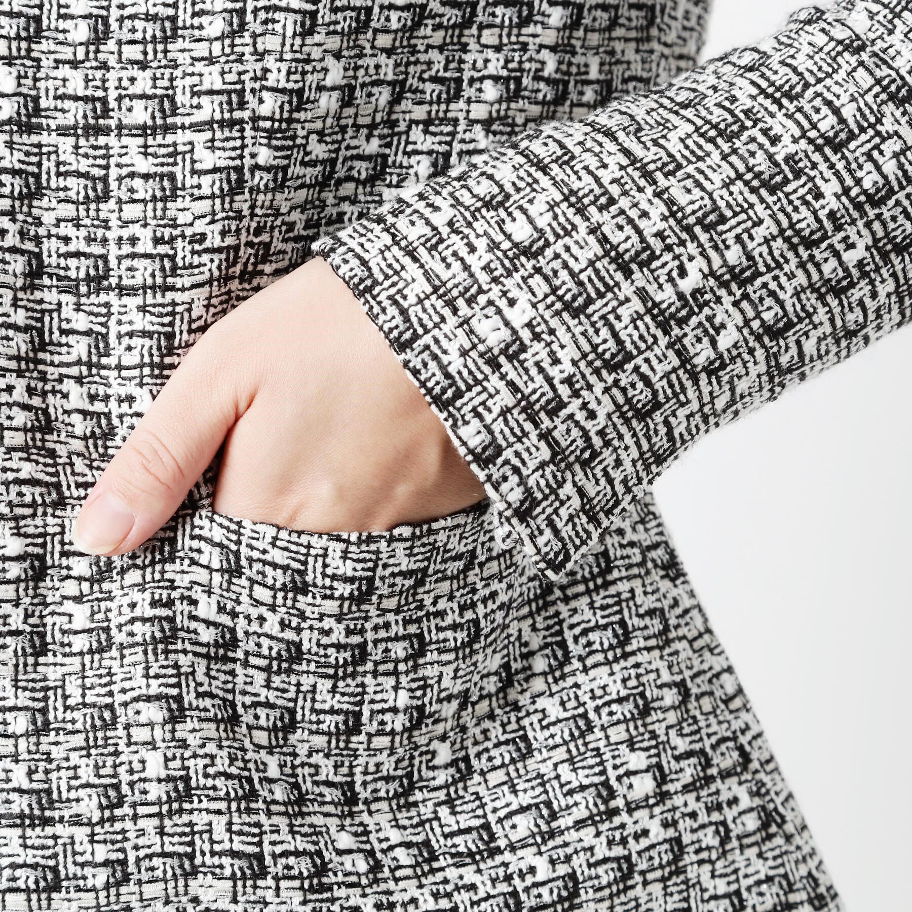 COUP DE CHANCE「【日本製】ファンシーツィードジャケット」|ノーカラージャケット|