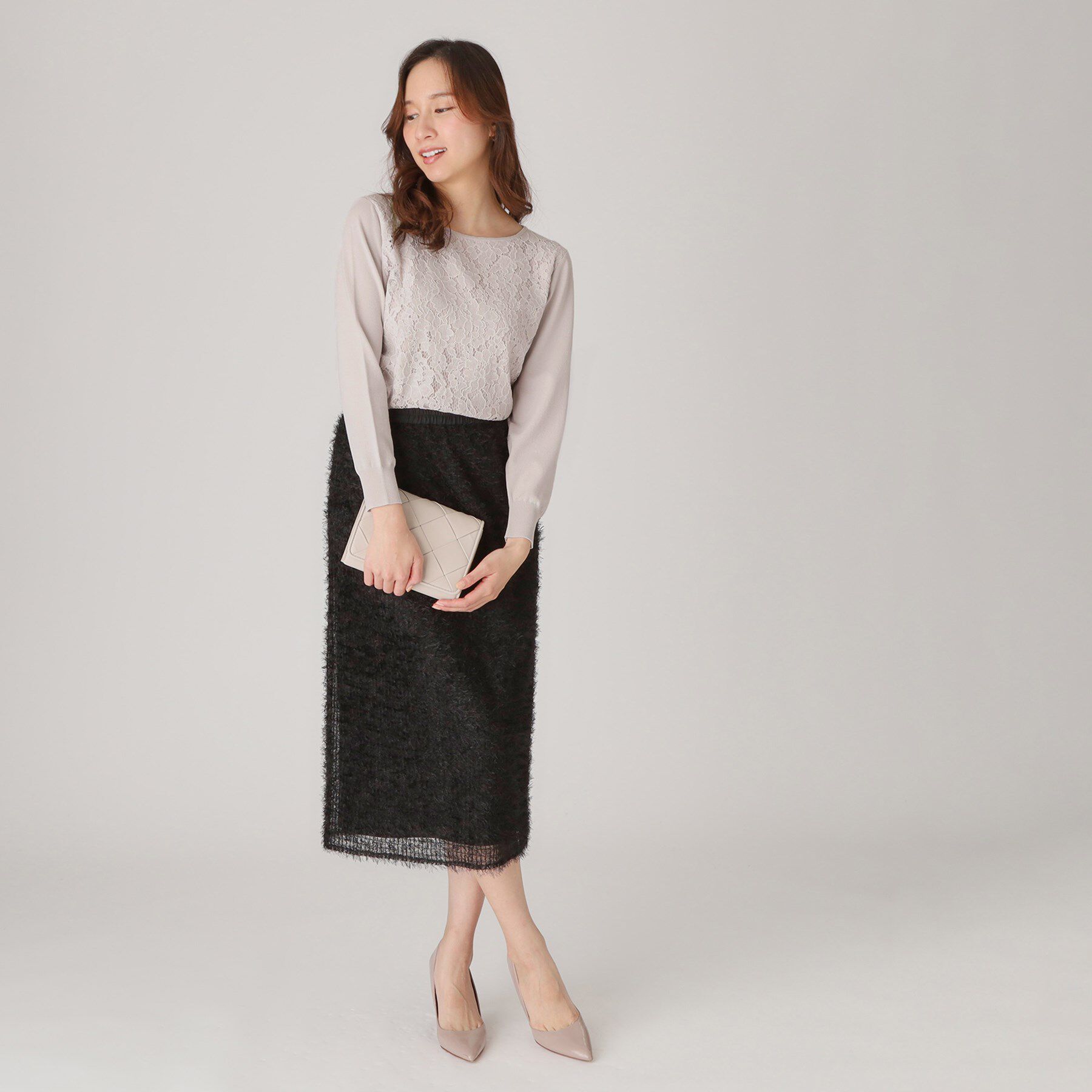 COUP DE CHANCE「【洗える】レース使いニットプルオーバー」|ニット・セーター|