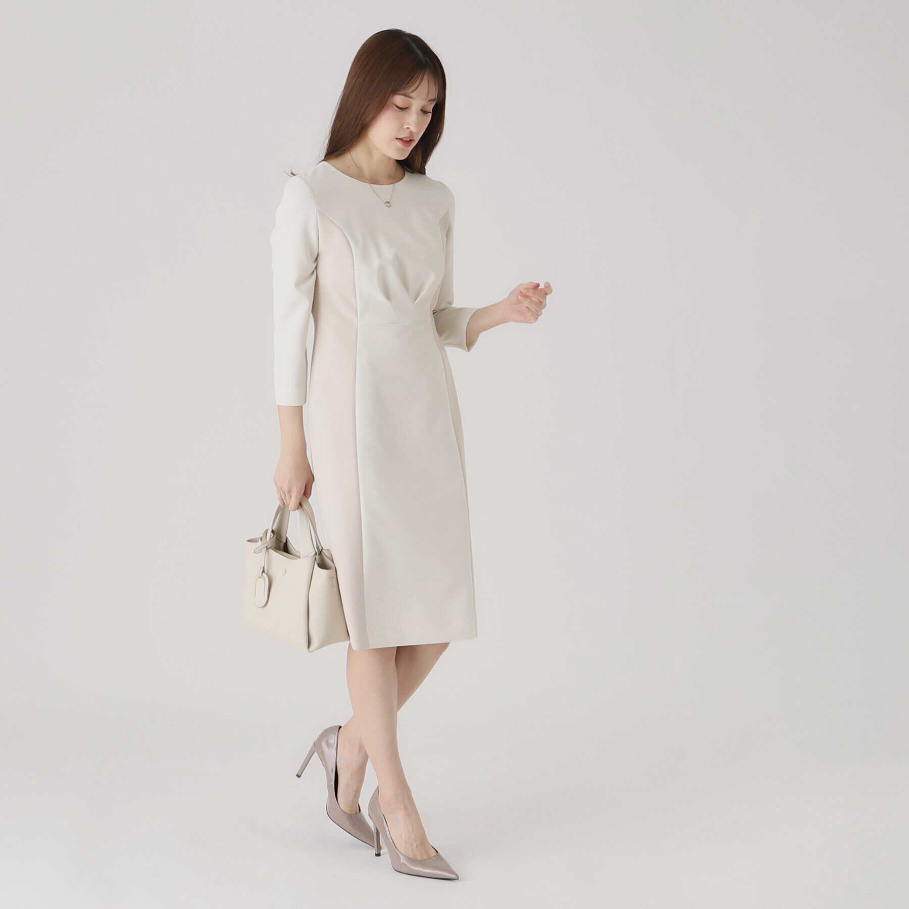 COUP DE CHANCE「【洗える／日本製】配色使いワンピース」|ワンピース|