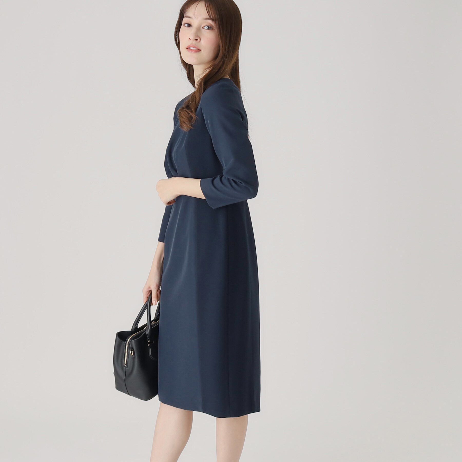 COUP DE CHANCE「【洗える／日本製】配色使いワンピース」|ワンピース|ネイビー(594)