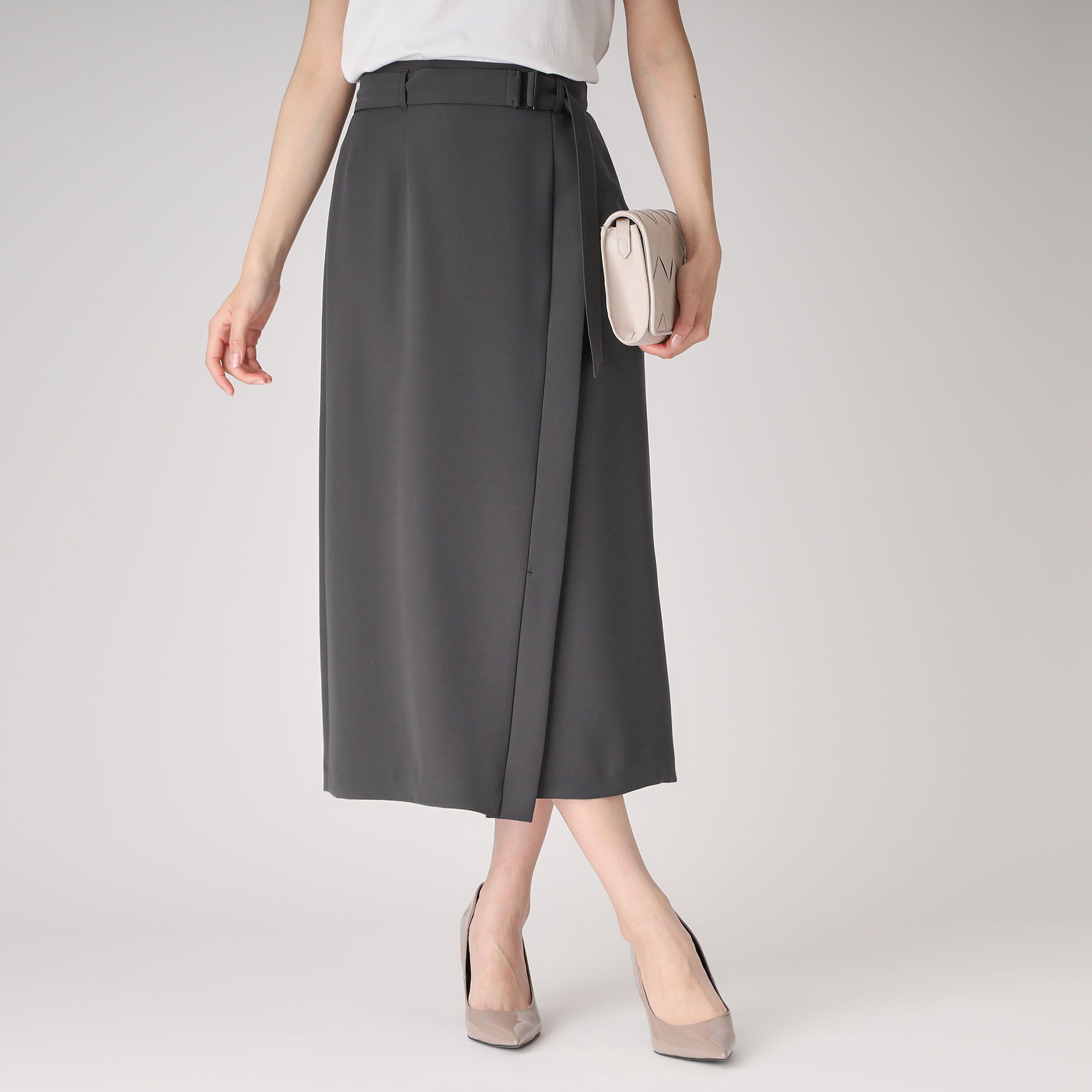 COUP DE CHANCE「【洗える／日本製】ラップ風デザインスカート」|スカート|