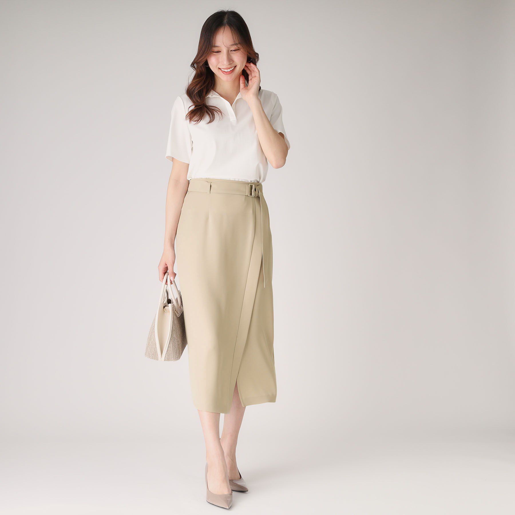 COUP DE CHANCE「【洗える／日本製】ラップ風デザインスカート」|スカート|