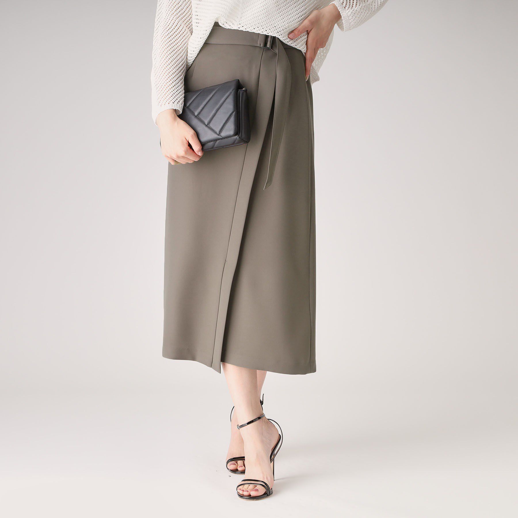 COUP DE CHANCE「【洗える／日本製】ラップ風デザインスカート」|スカート|