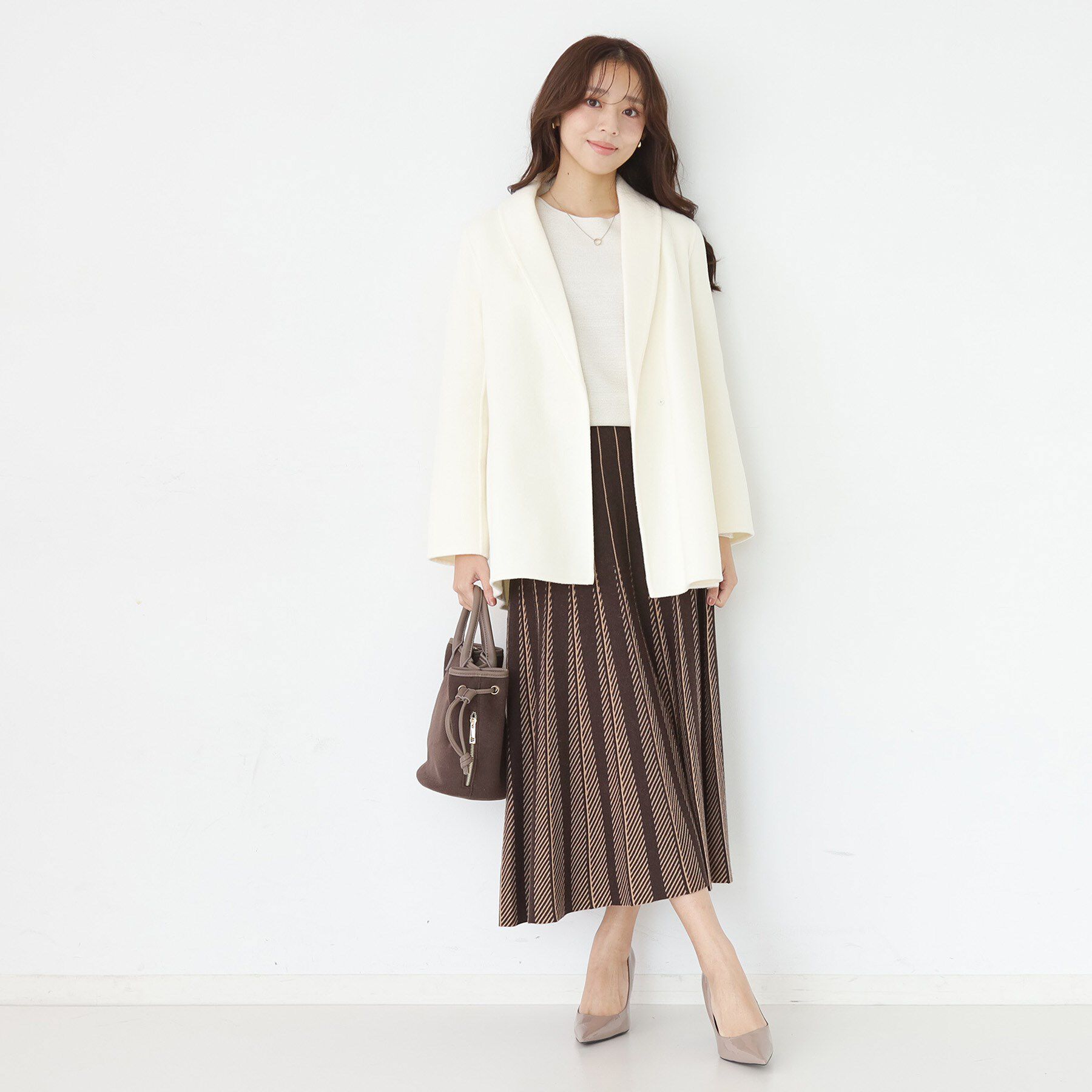 COUP DE CHANCE「【リバー仕立て／裏地無し】軽く羽織れるウールリバーコート」|ステンカラーコート|