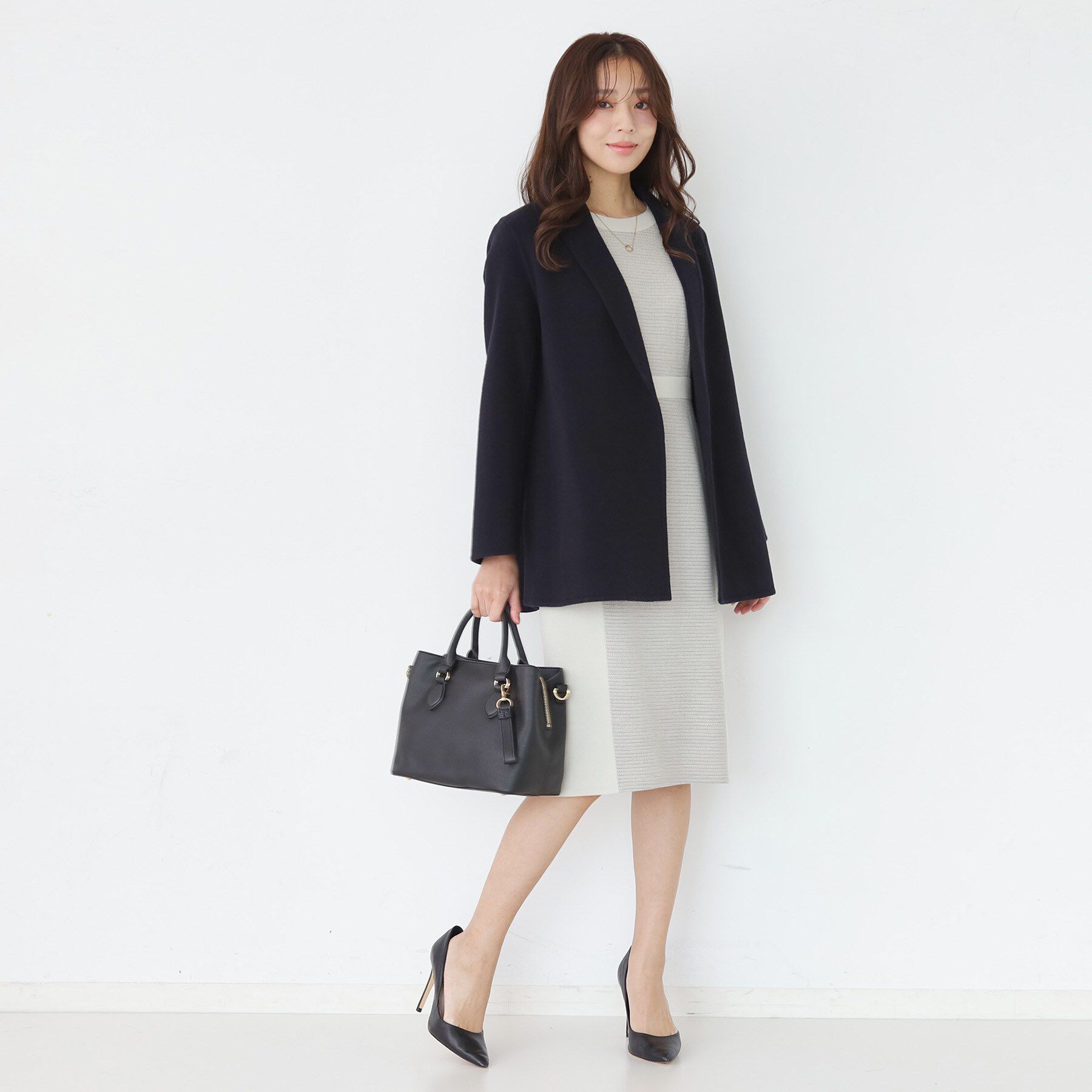 COUP DE CHANCE「【リバー仕立て／裏地無し】軽く羽織れるウールリバーコート」|ステンカラーコート|