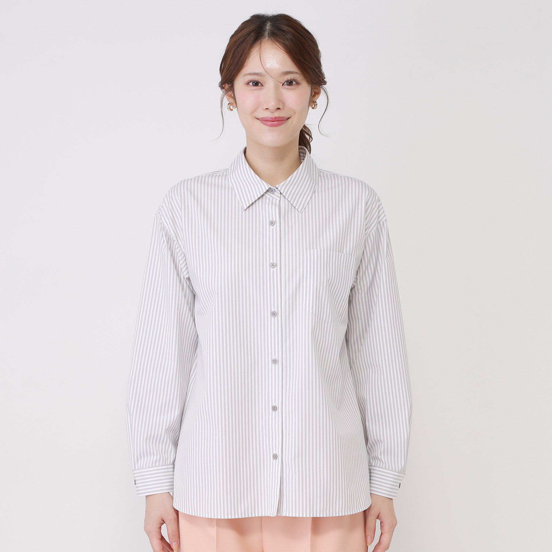 COUP DE CHANCE「【手洗い可／日本製／重ね着にもおすすめ】きれいめブロード素材シャツ」|シャツ・ブラウス|