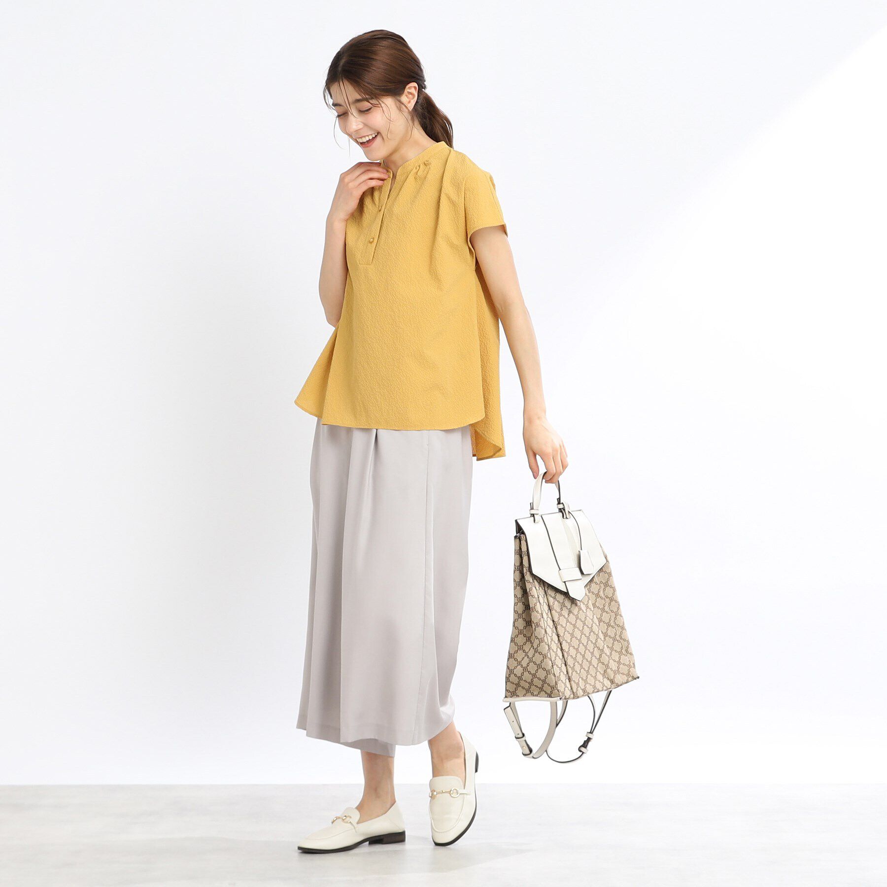 Reflect「【SALE／E‐QUALITY／手洗い可】涼し気スキッパーブラウス」|シャツ・ブラウス|