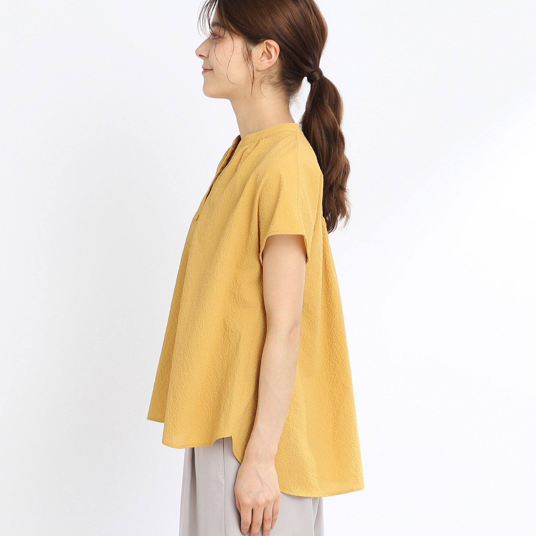 Reflect「【SALE／E‐QUALITY／手洗い可】涼し気スキッパーブラウス」|シャツ・ブラウス|