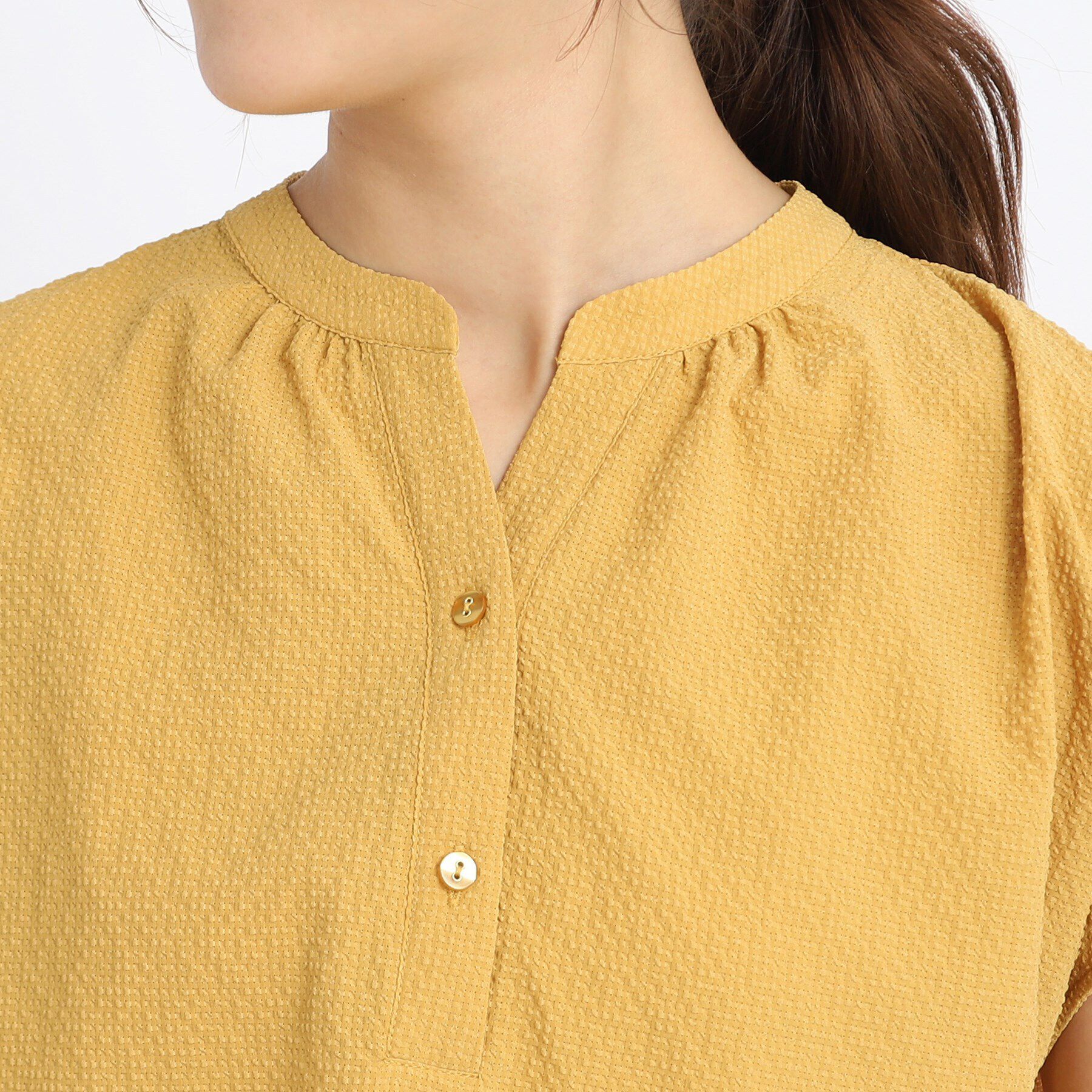 Reflect「【SALE／E‐QUALITY／手洗い可】涼し気スキッパーブラウス」|シャツ・ブラウス|