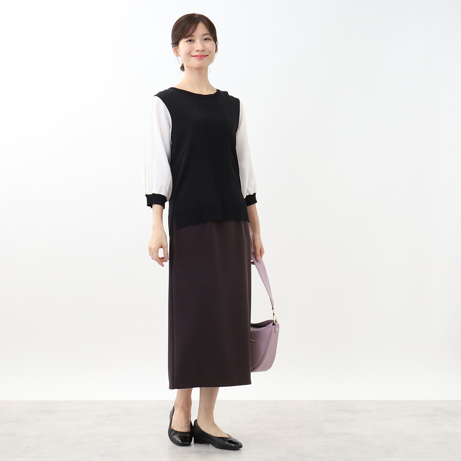 Reflect「【WEB限定カラーあり／UVカット／接触冷感／洗える／涼しく着られる】シフォンスリーブニット」|ニット・セーター|