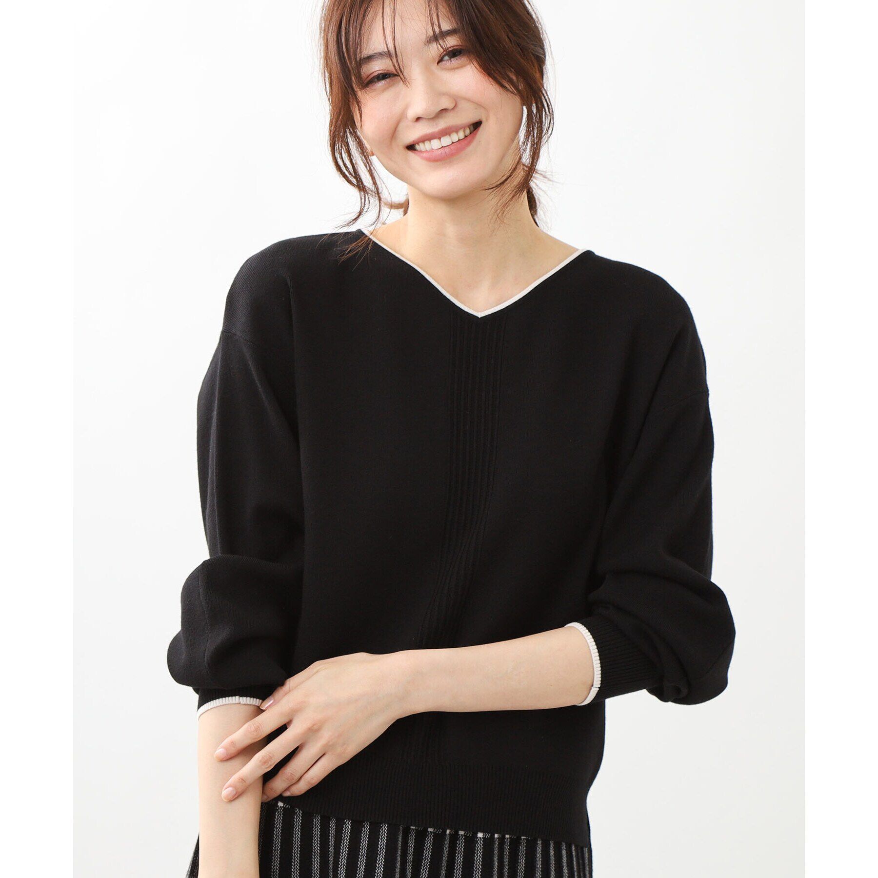 Reflect「【WEB限定カラーあり／手洗い可／セットアップ可】ゆるめフォルムニット」|ニット・セーター|ブラック(519)