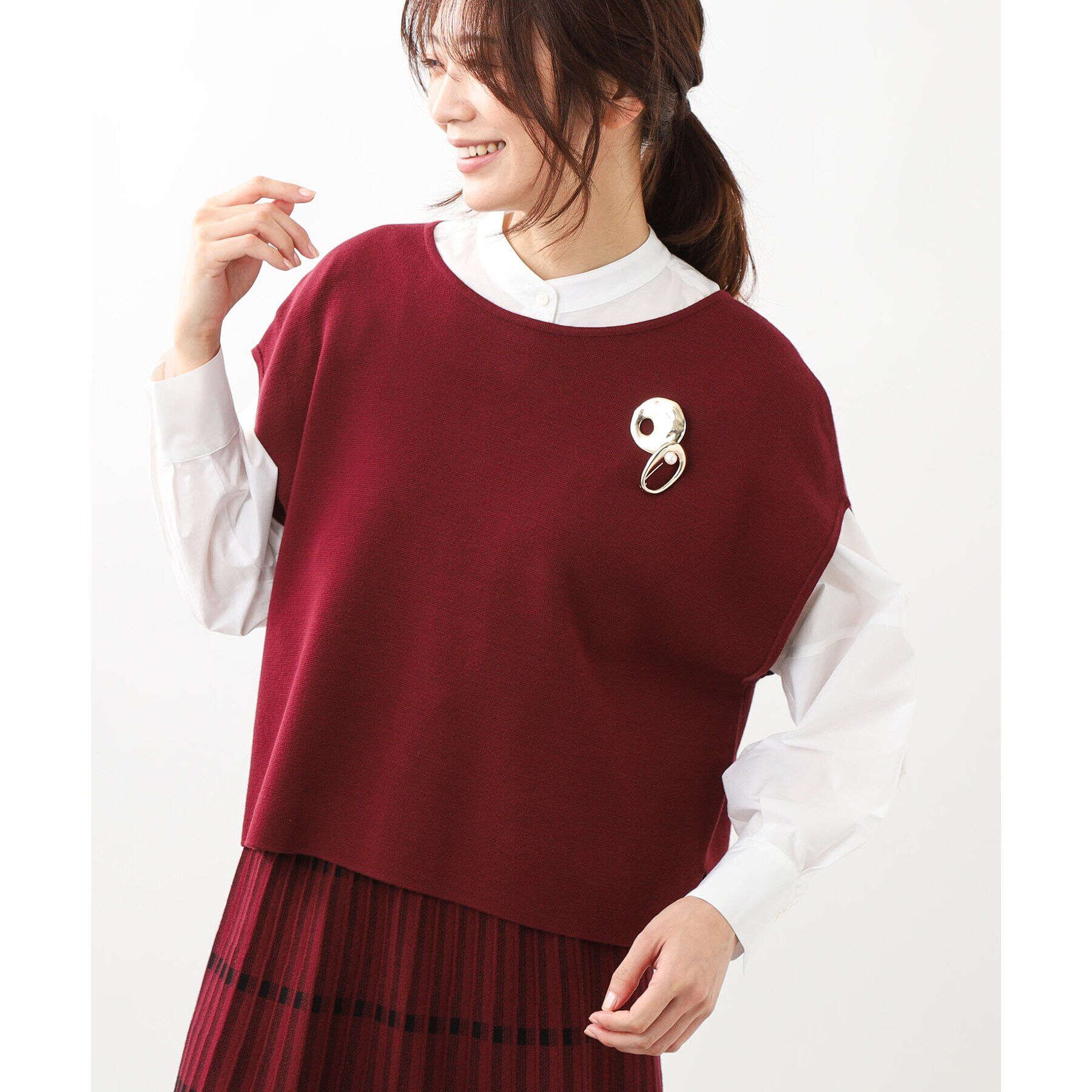 Reflect「【WEB限定カラーあり／セットアップ可】キレイめミラノリブニットベスト」|ニット・セーター|