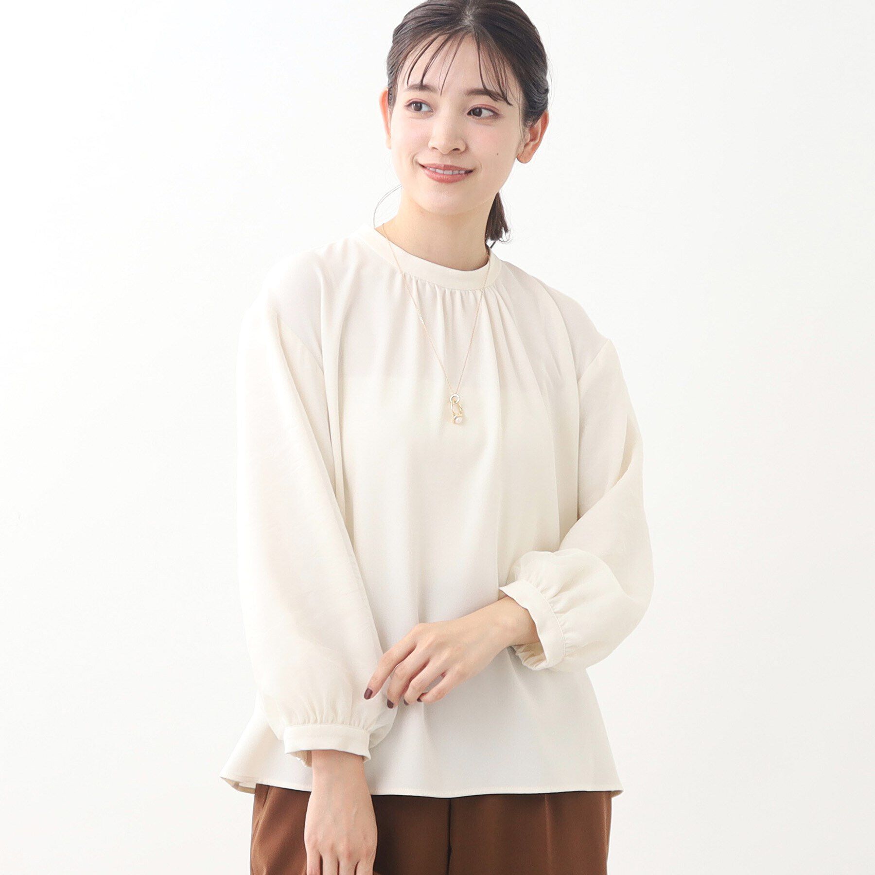 Reflect「オーガンジースリーブブラウス」|シャツ・ブラウス|アイボリー(004)