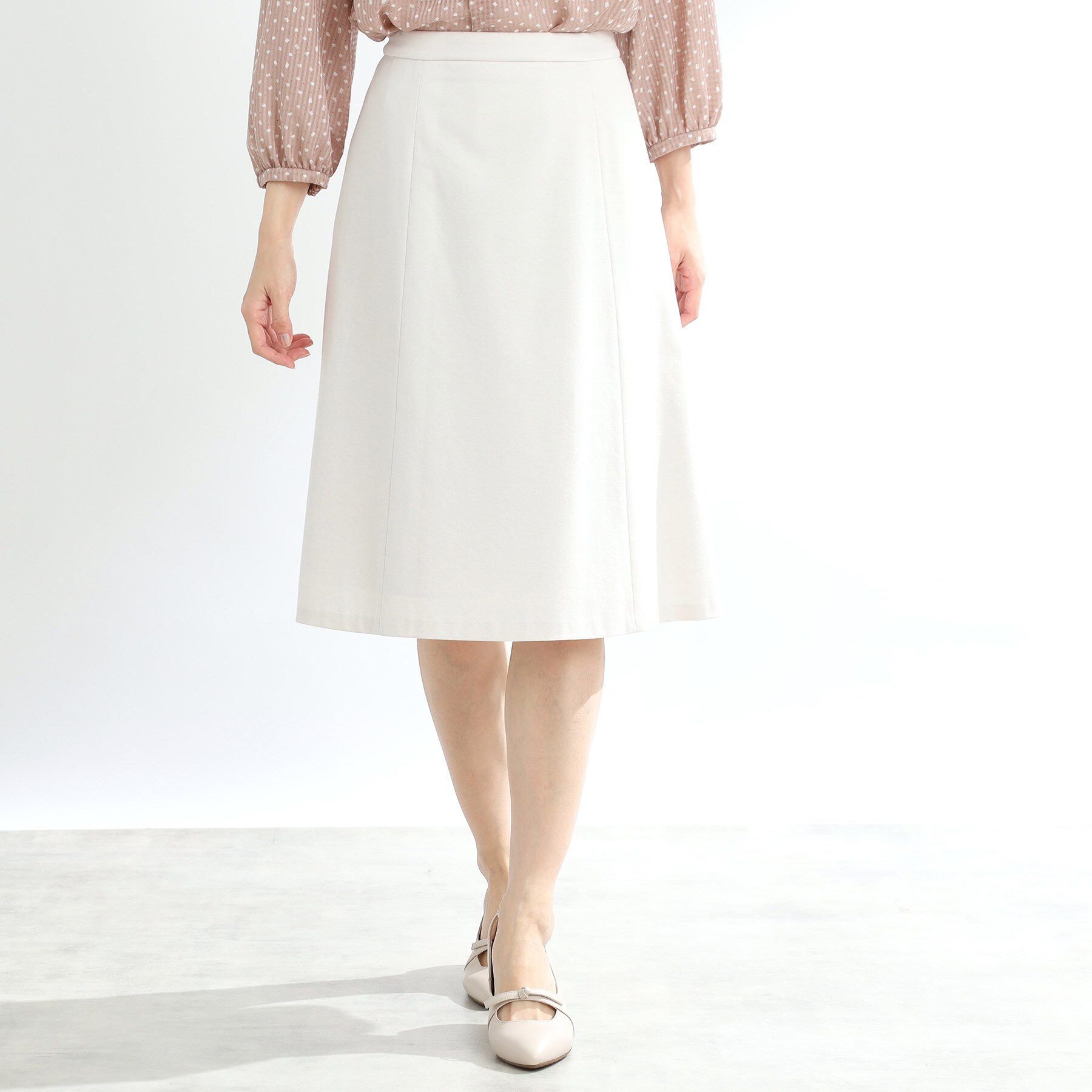 Reflect「【匠シリーズ／洗える】ソフトフレアスカート」|スカート|グレージュ(050)