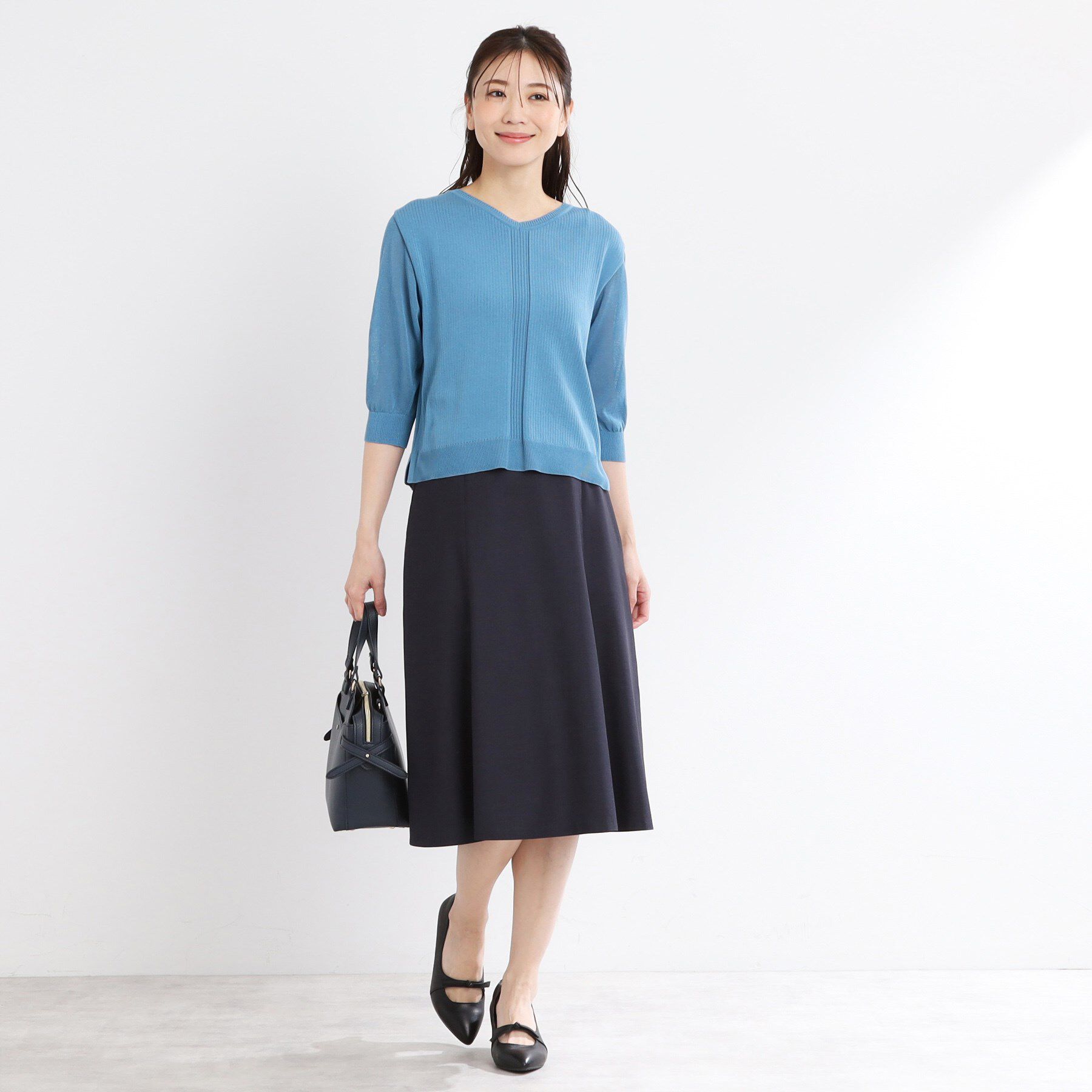 Reflect「【WEB先行カラーあり／手洗い可】透かし柄デザインニット」|ニット・セーター|