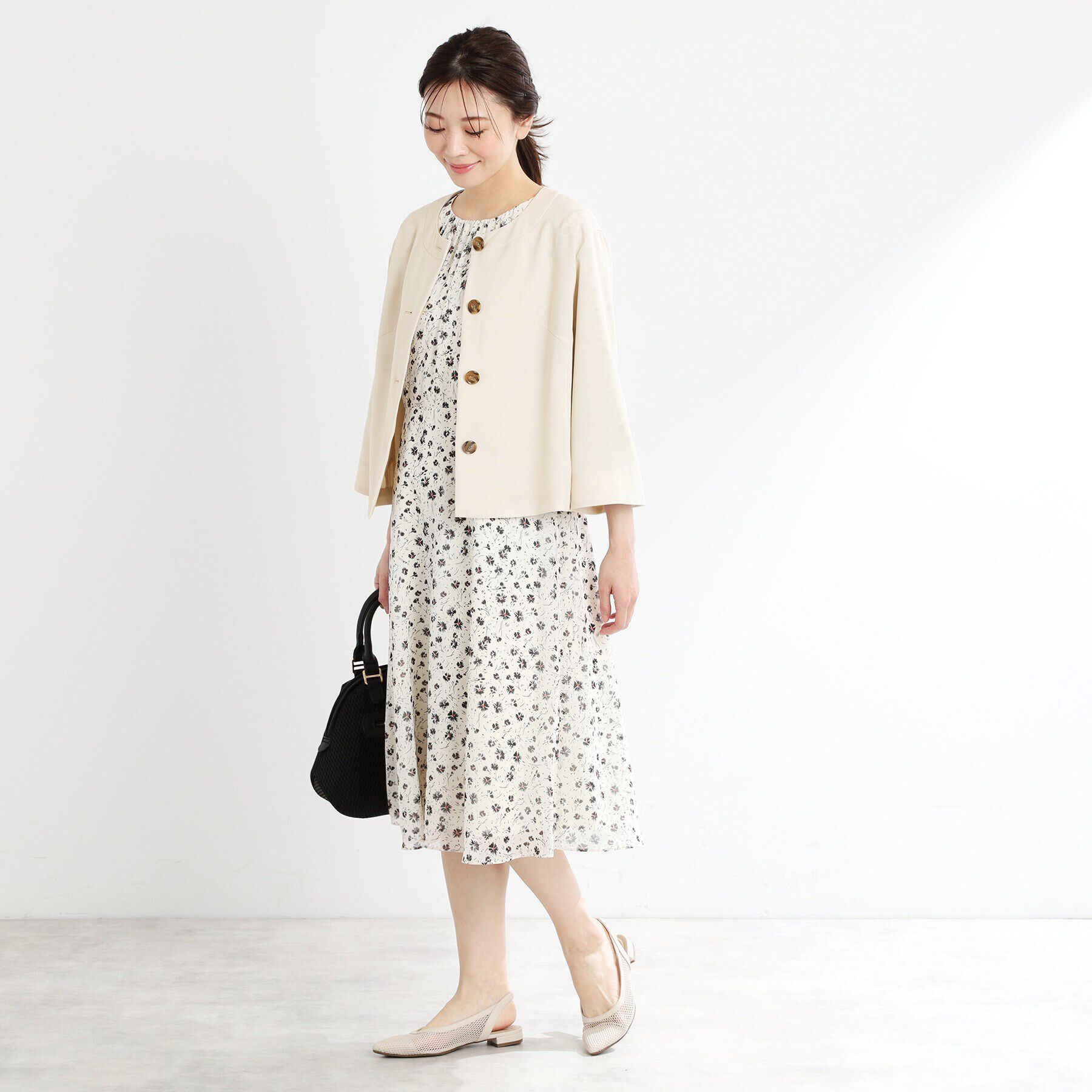 Reflect「【UVカット／接触冷感／洗える／セットアップ可】クルーネックジャケット」|ノーカラージャケット|