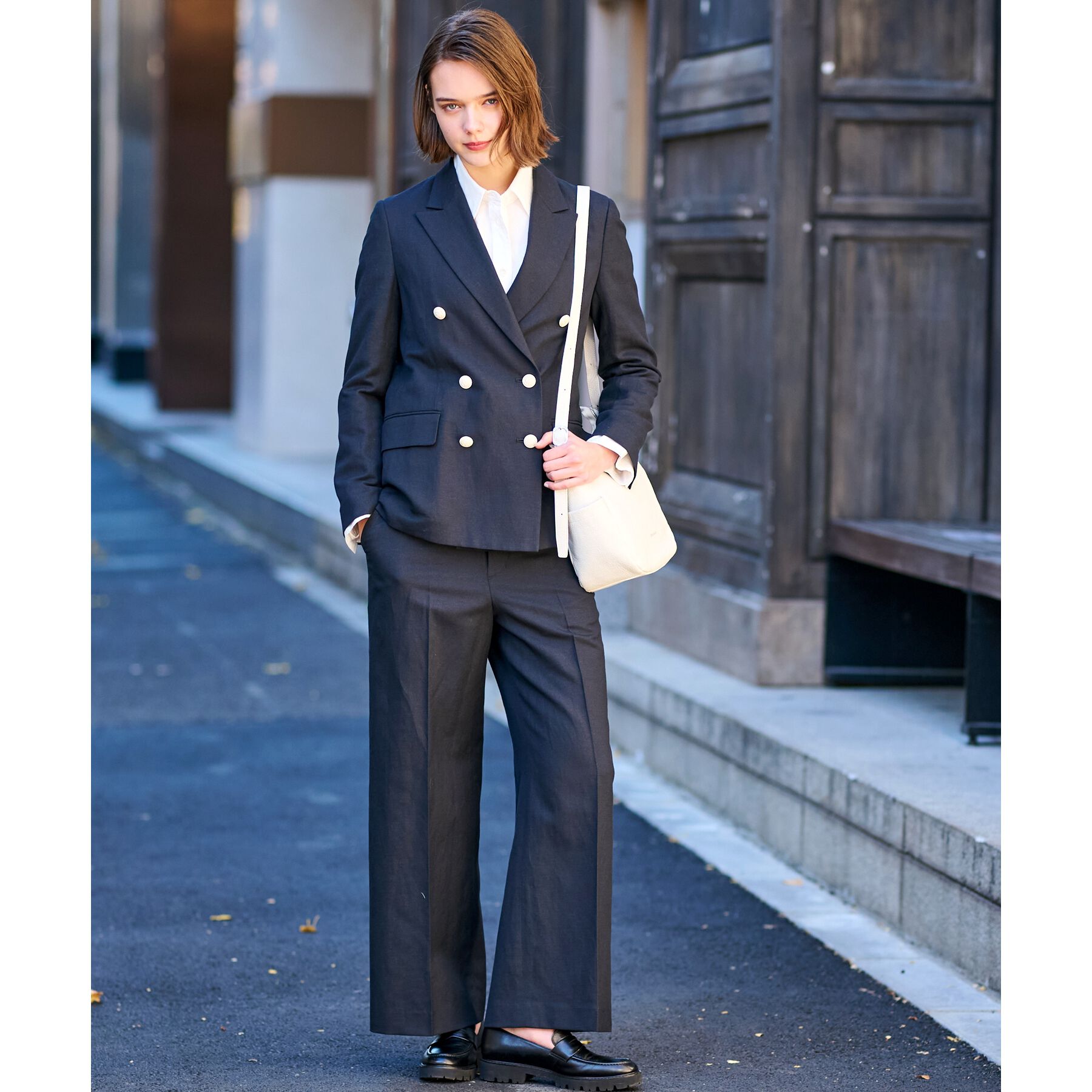 DRESSTERIOR「【セットアップ】リネン混ダブルブレストジャケット」|テーラードジャケット|