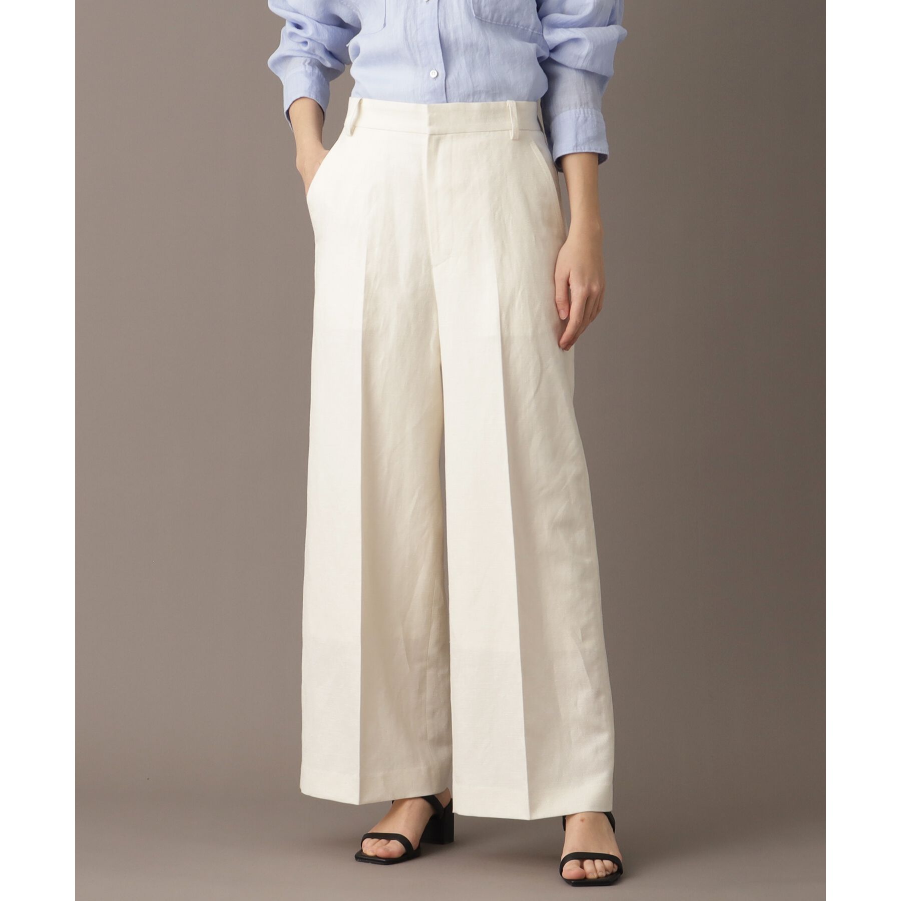 DRESSTERIOR「【美シルエット／洗える】リネンブレンドワイドパンツ」|その他|