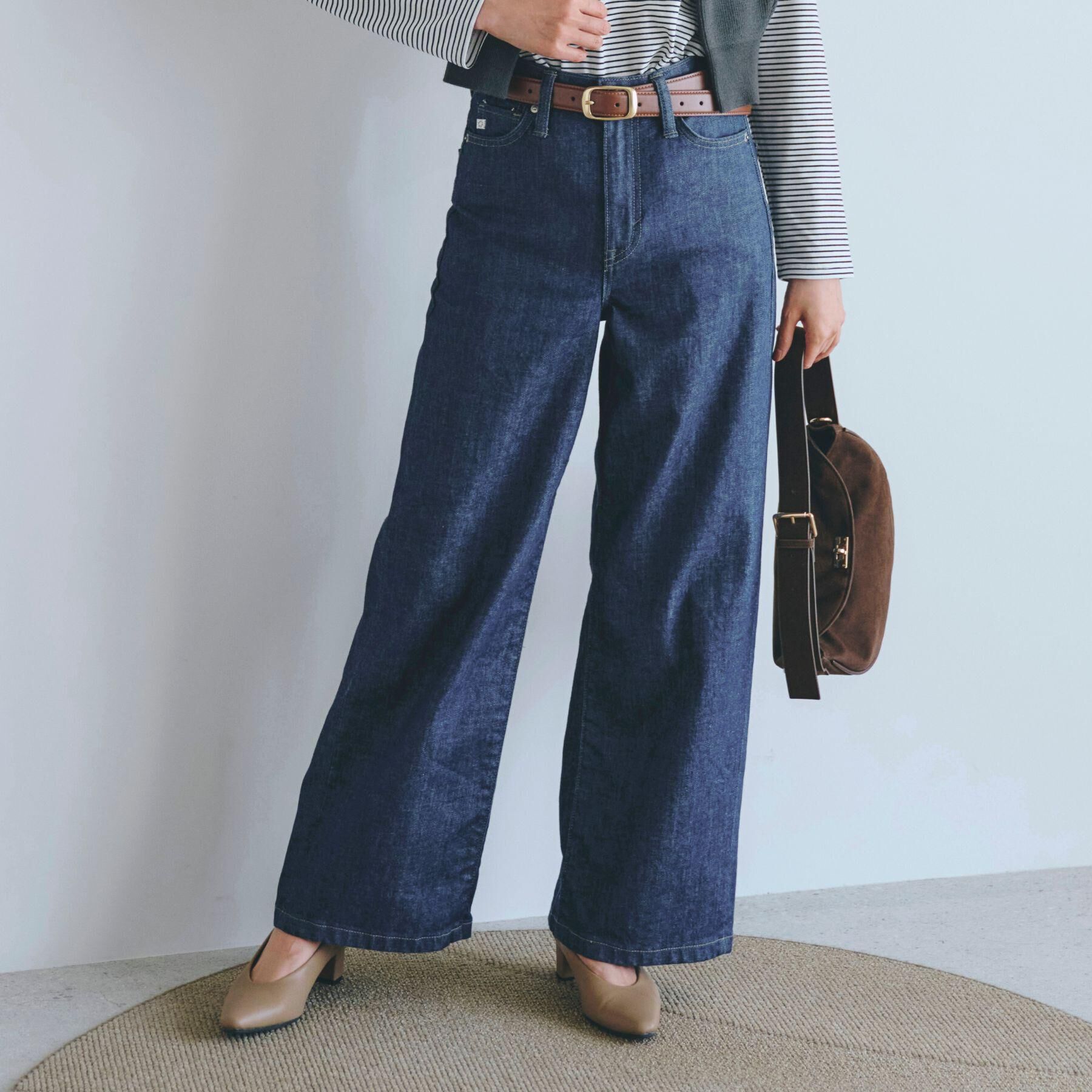 grove「【SOMETHING&times;grove別注】LISAWIDE DENIM PANTS」|デニム|グレーキャスト(09