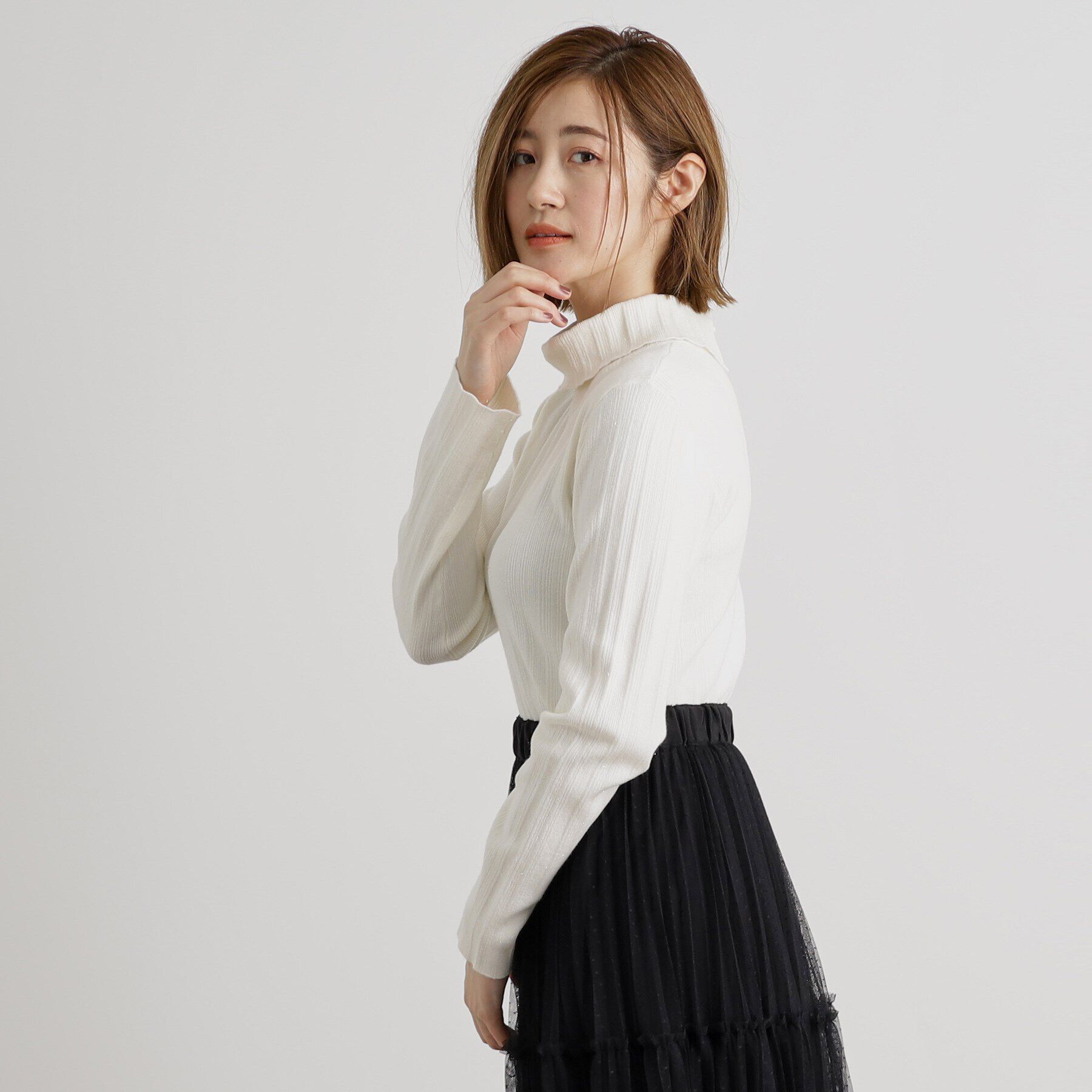 grove「【雑誌掲載】アンジェリーナランダムリブプルオーバー」|ニット・セーター|