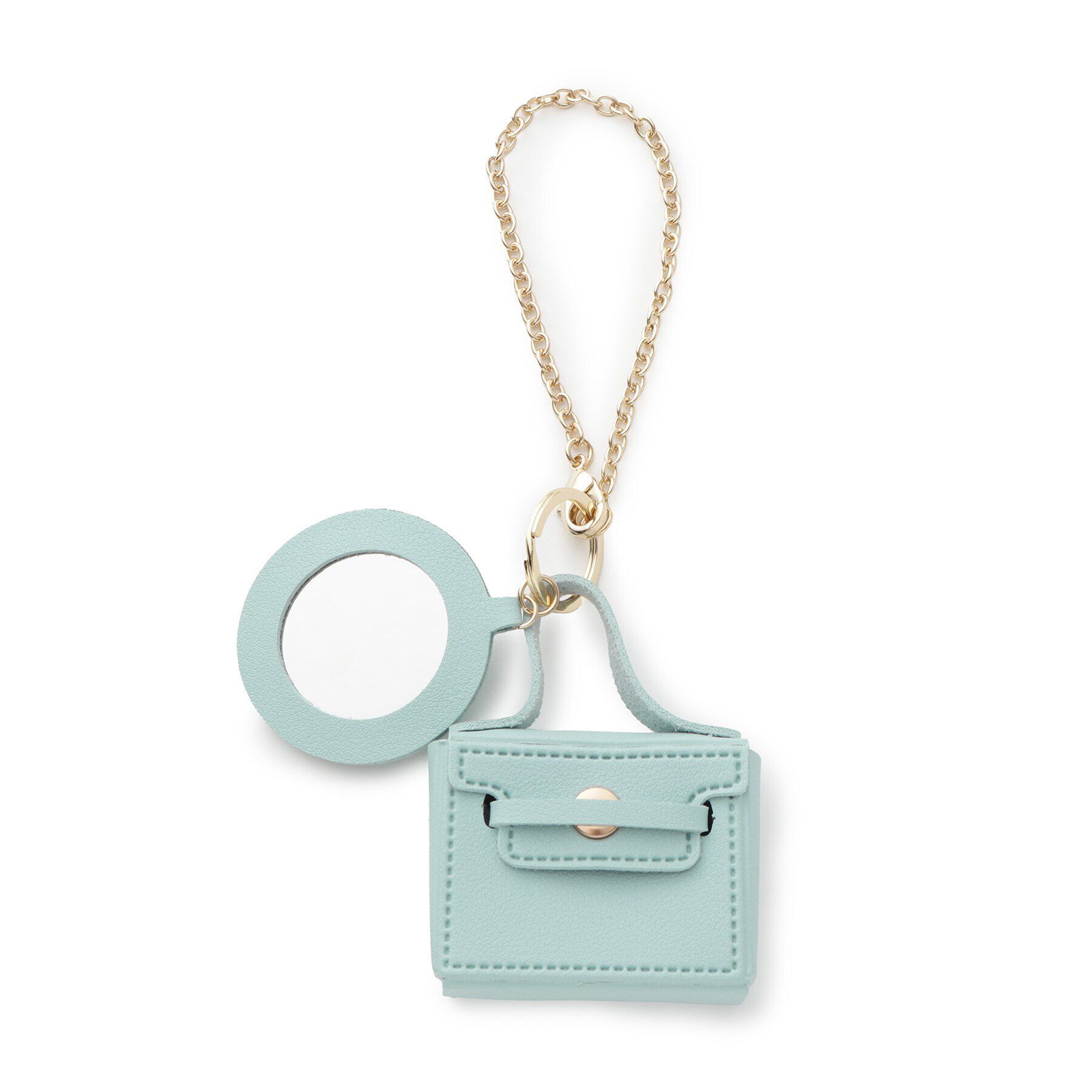 grove「【雑誌掲載】ミニマムバッグラウンドミラーチャーム」|キーケース|ブルー(091)