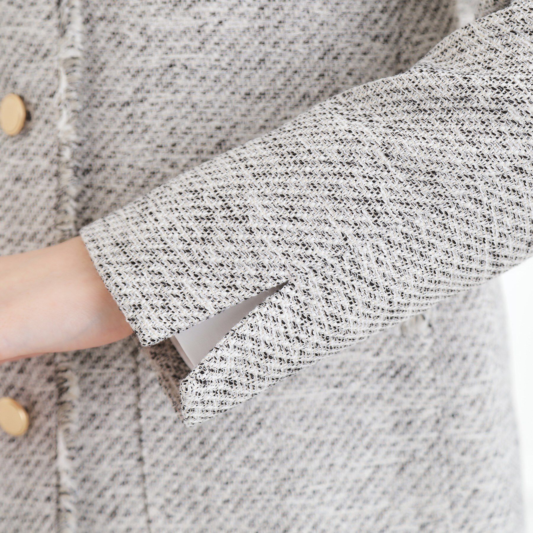 grove「ミドルツイードジャケット」|ノーカラージャケット|