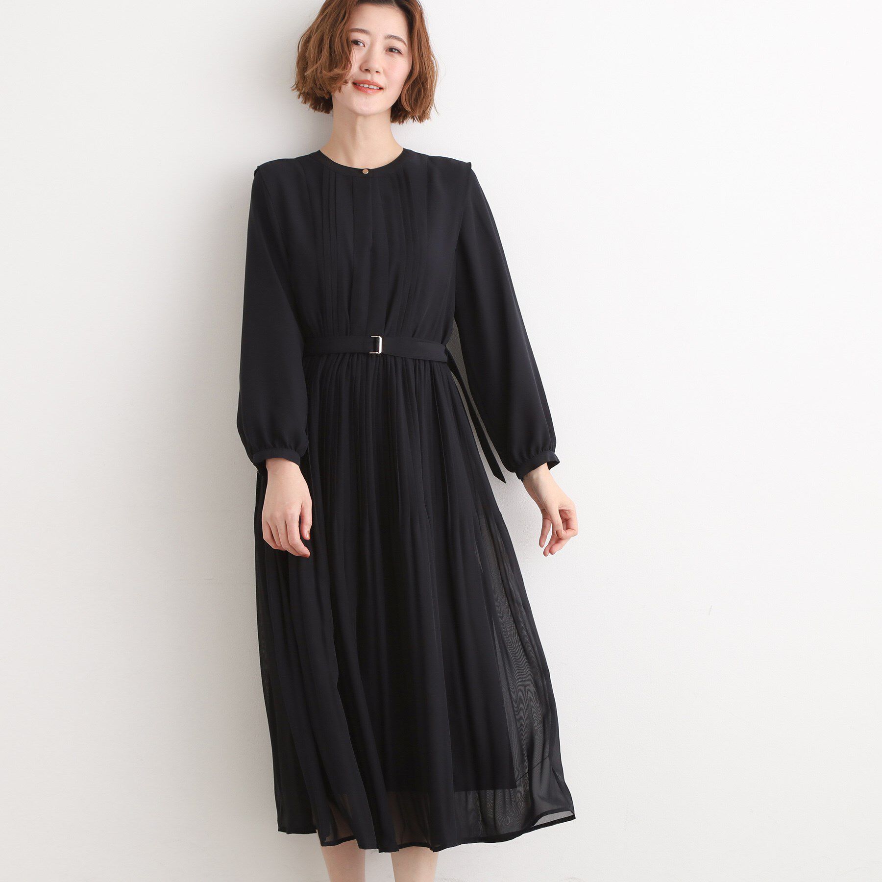 grove「【手洗いOK】シフォンプリーツワンピース」|ワンピース|