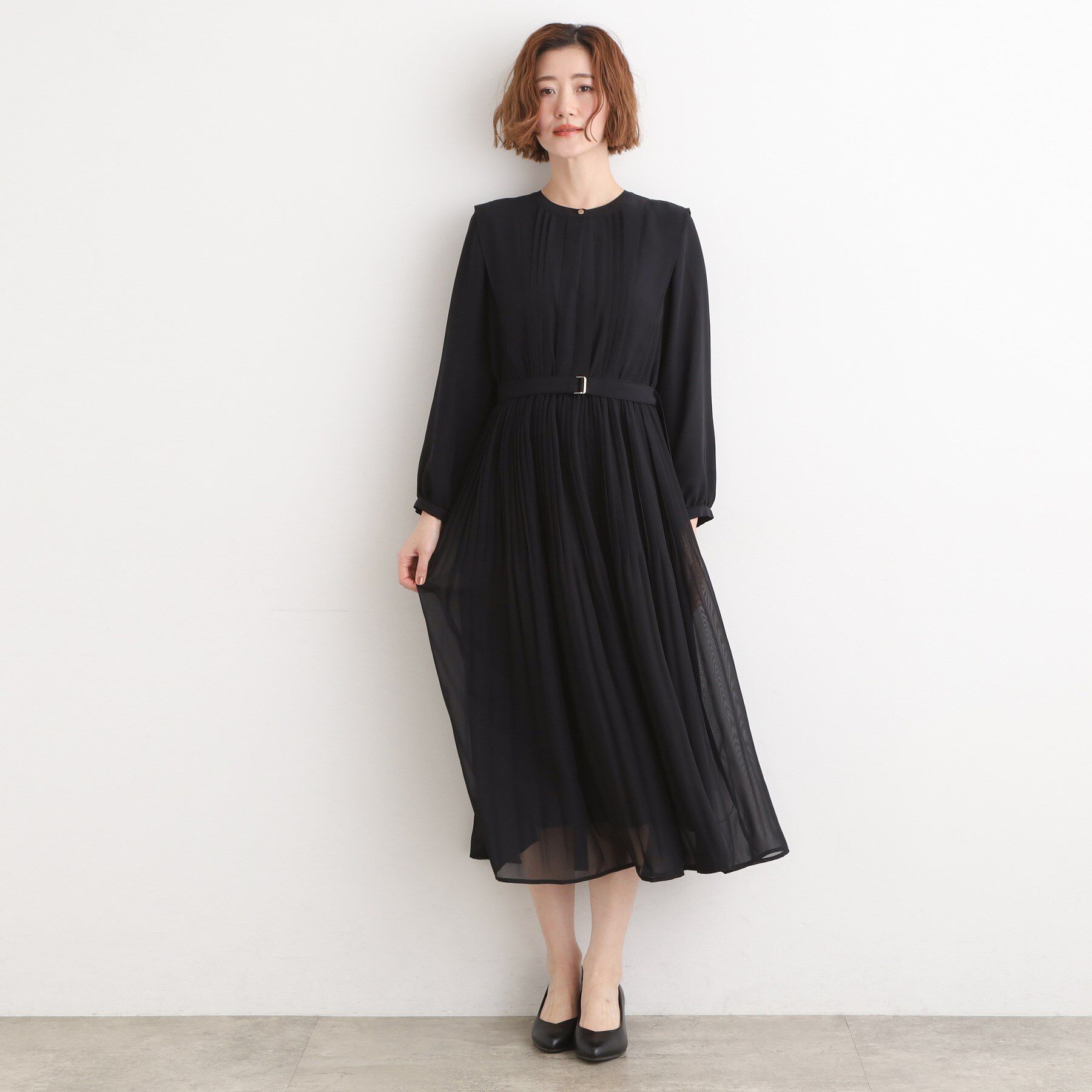 grove「【手洗いOK】シフォンプリーツワンピース」|ワンピース|