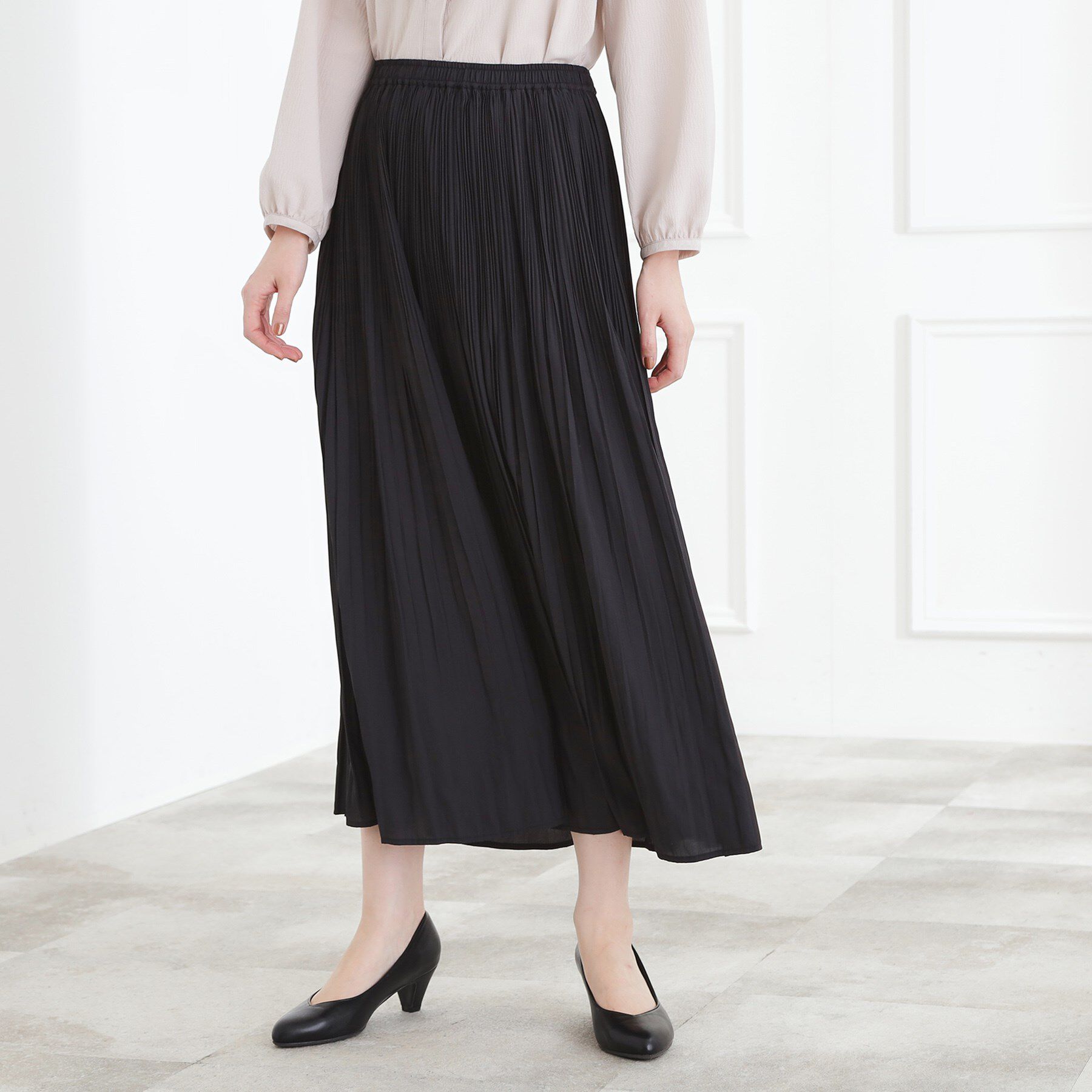 grove「【選べる着丈】ヴィンテージサテンプリーツスカート【手洗いOK】」|スカート|