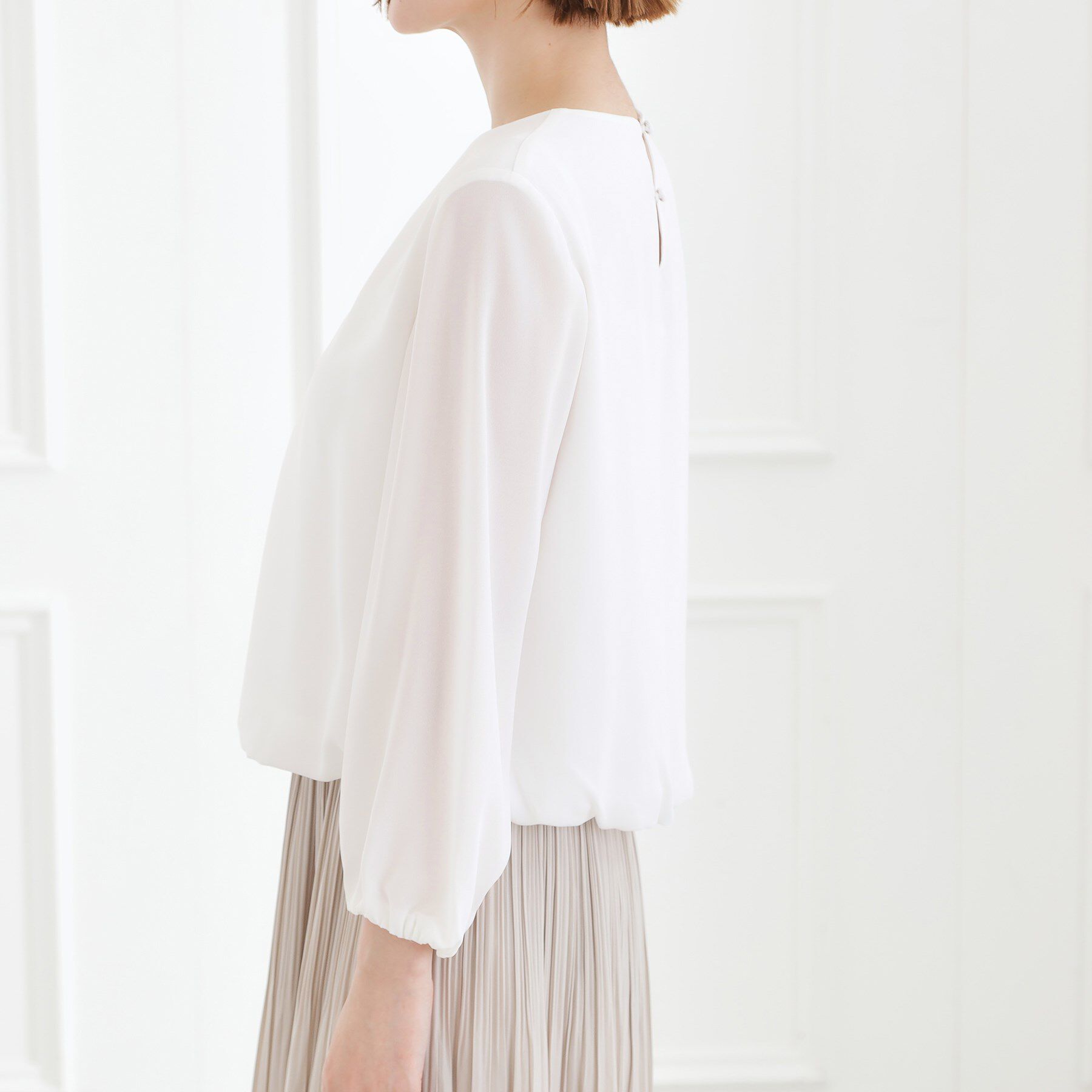 grove「【手洗いOK】パーツ付き裾バルーンブラウス」|シャツ・ブラウス|