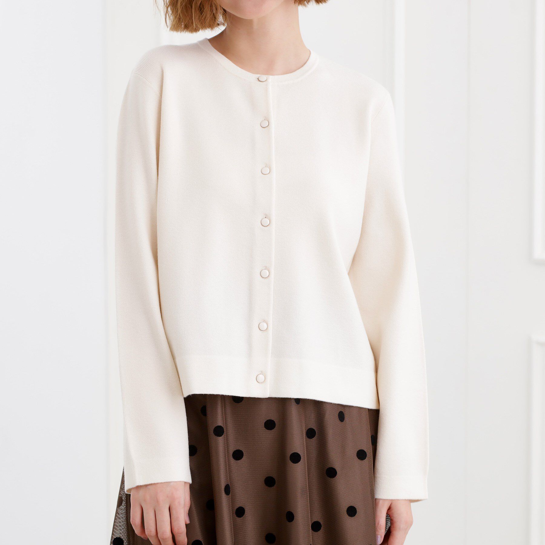 grove「【洗える】毛玉軽減クルーネックカーディガン」|カーディガン|