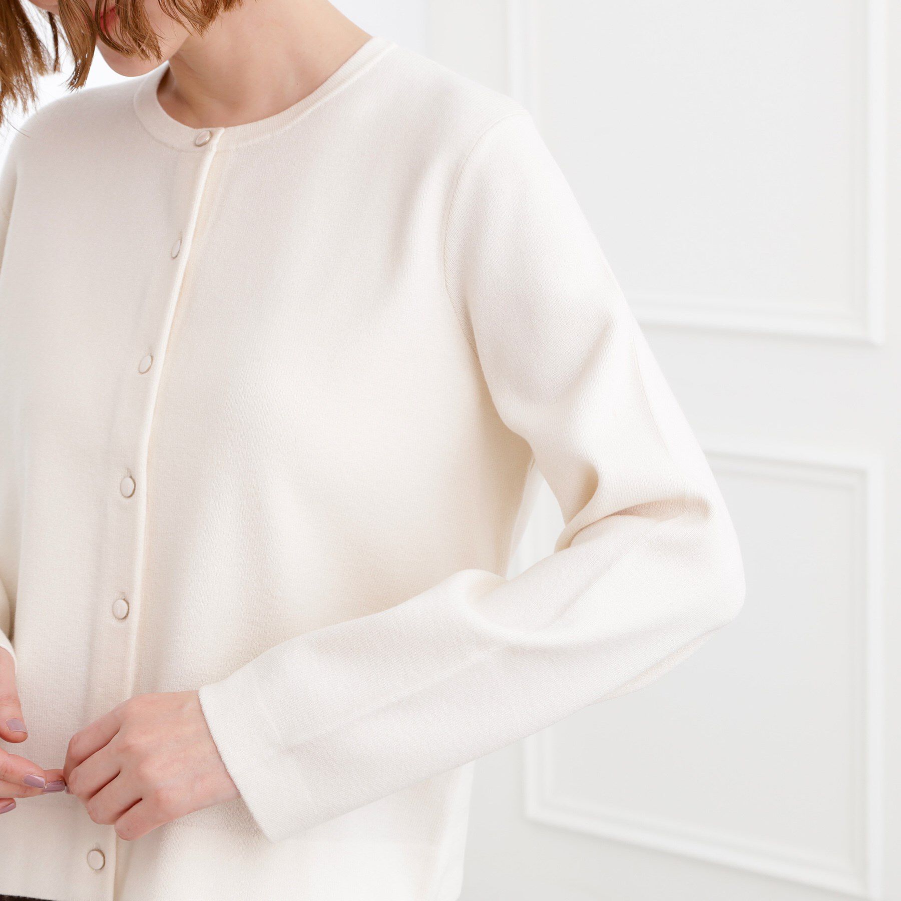 grove「【洗える】毛玉軽減クルーネックカーディガン」|カーディガン|