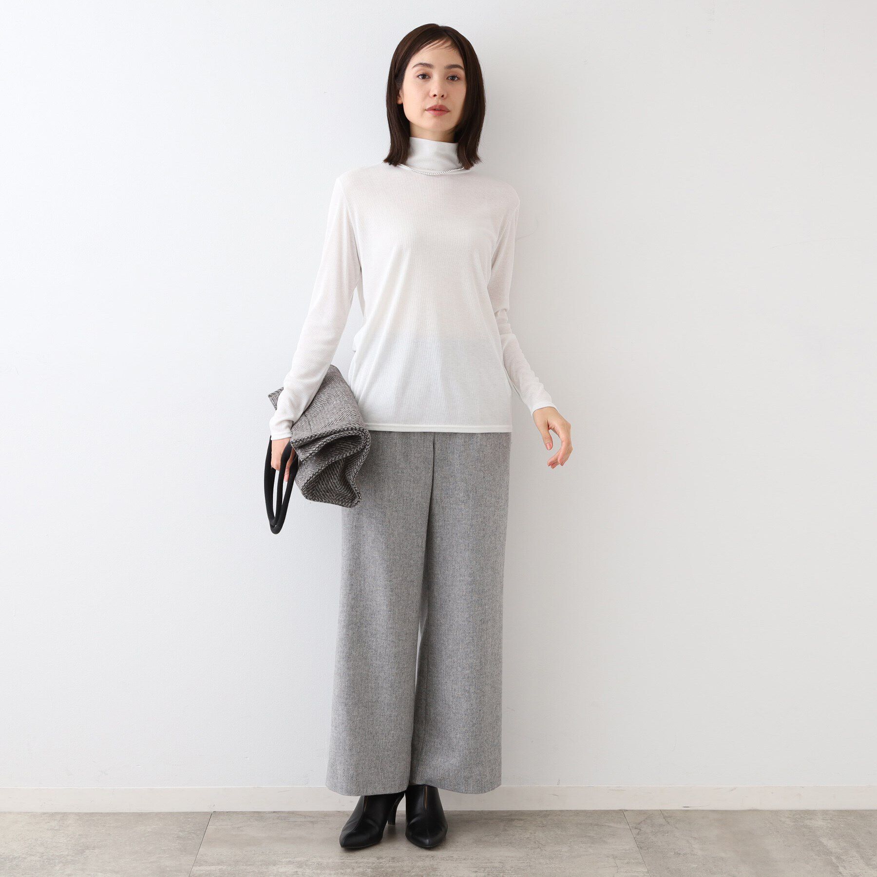 INDIVI「【洗える／インナー活躍！】ハイネックカットソートップス」|Tシャツ・カットソー|