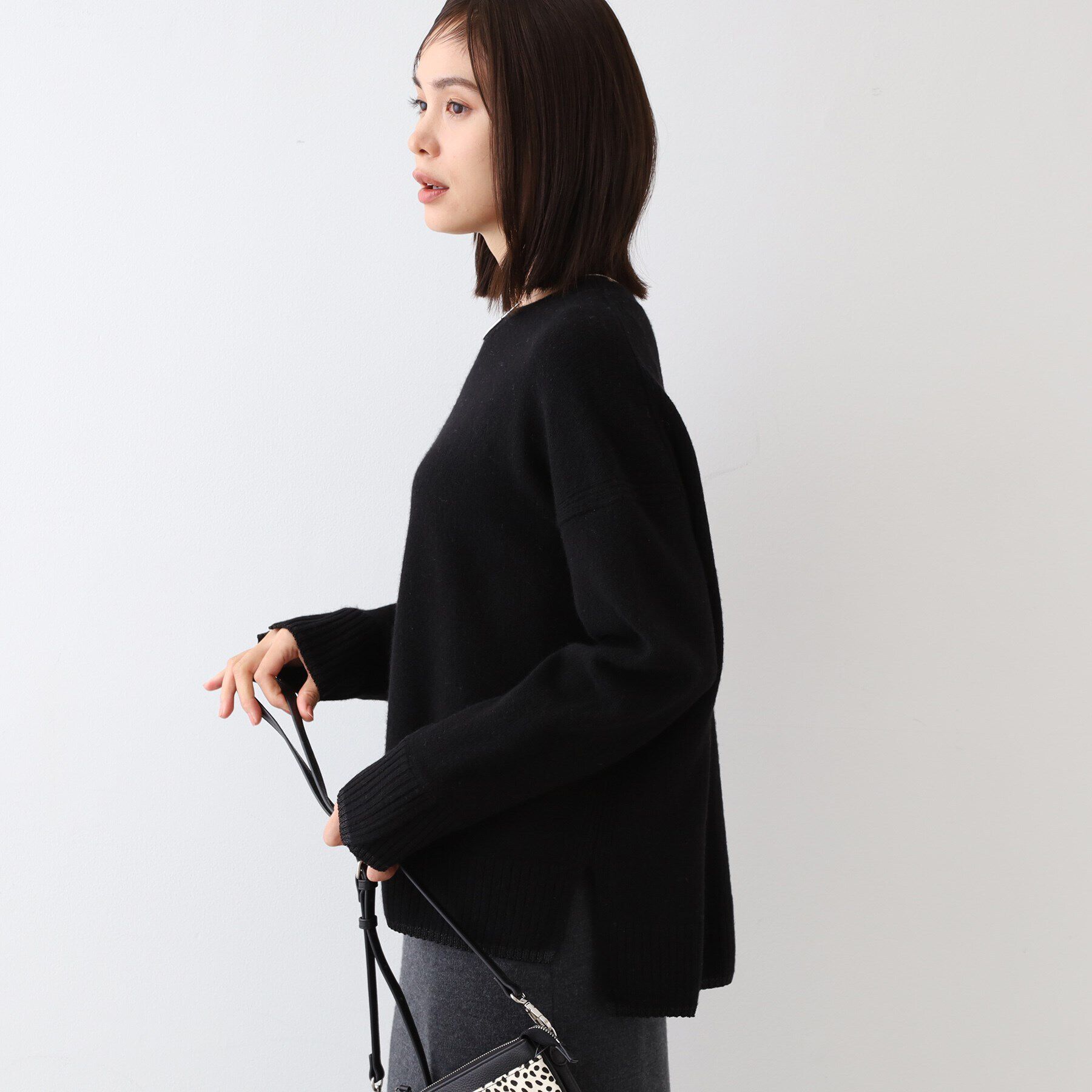 INDIVI「【ウール／ラメ】ボクシーシルエットニット」|ニット・セーター|