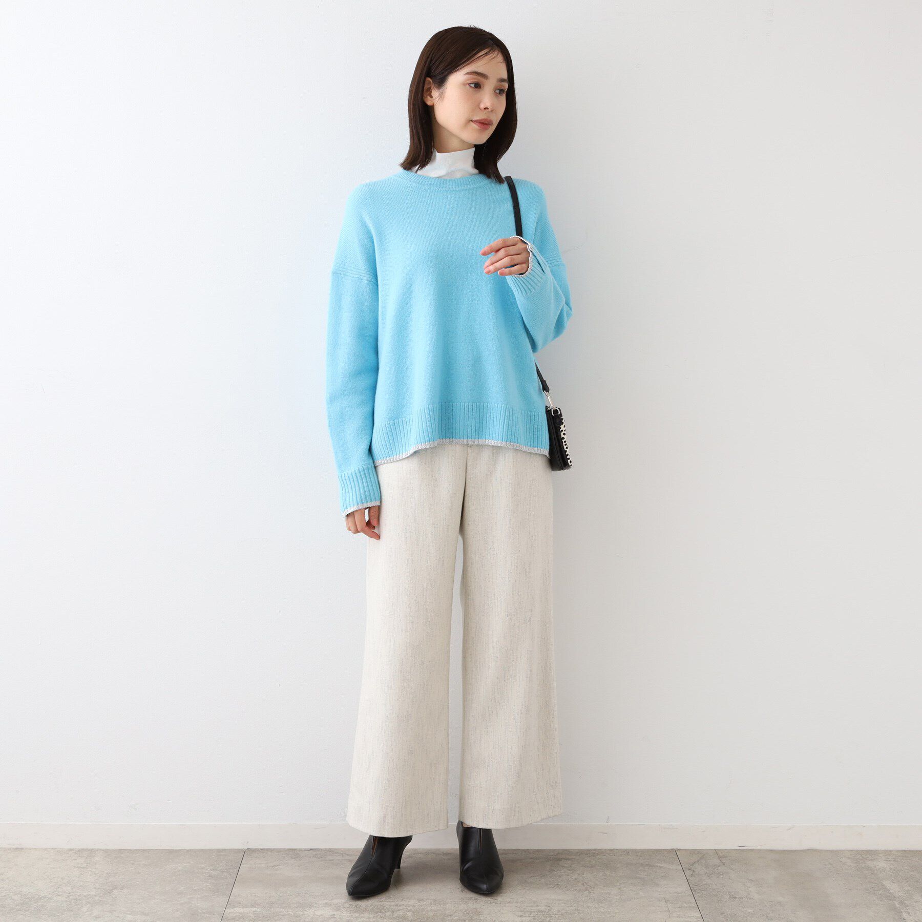 INDIVI「【ウール／ラメ】ボクシーシルエットニット」|ニット・セーター|