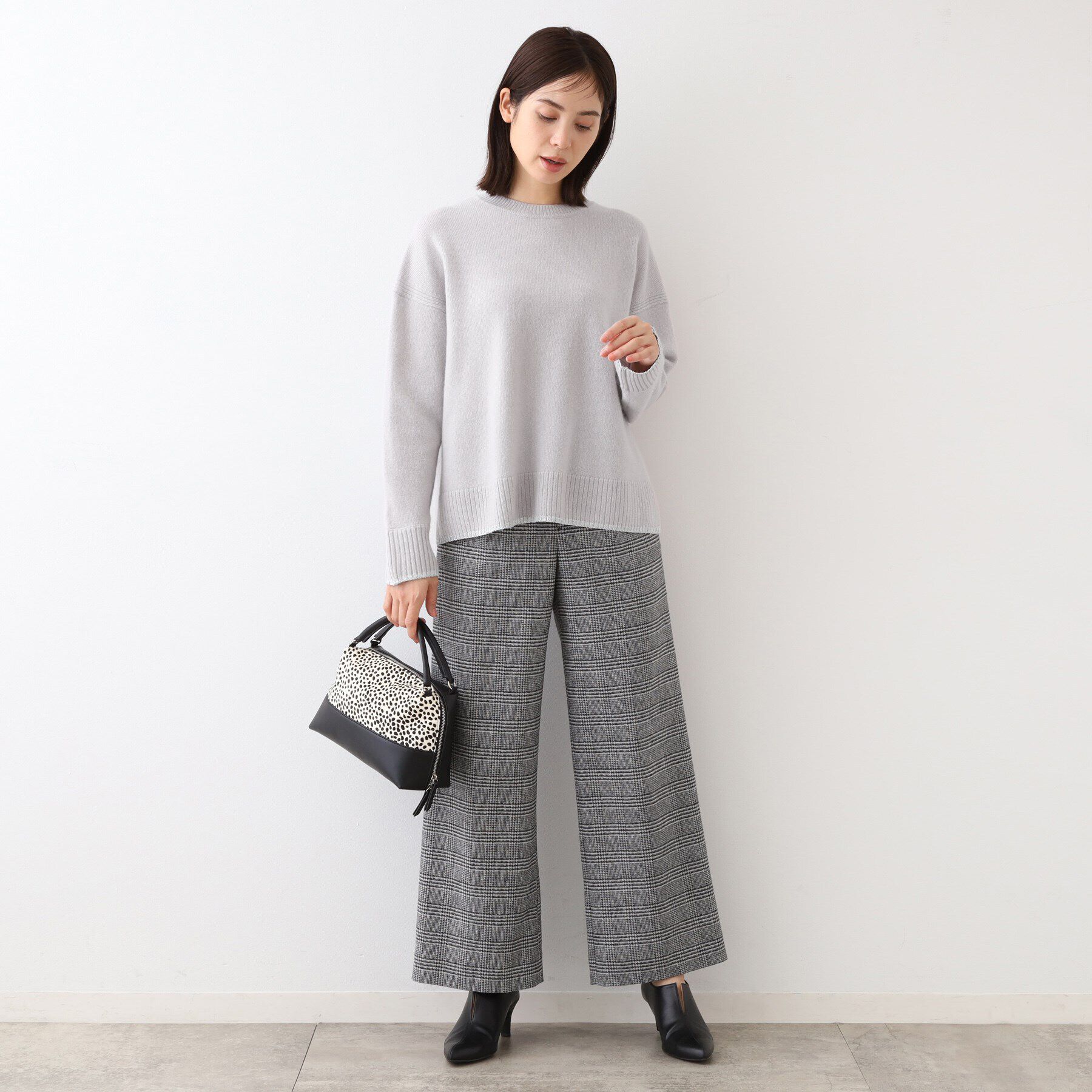 INDIVI「【ウール／ラメ】ボクシーシルエットニット」|ニット・セーター|