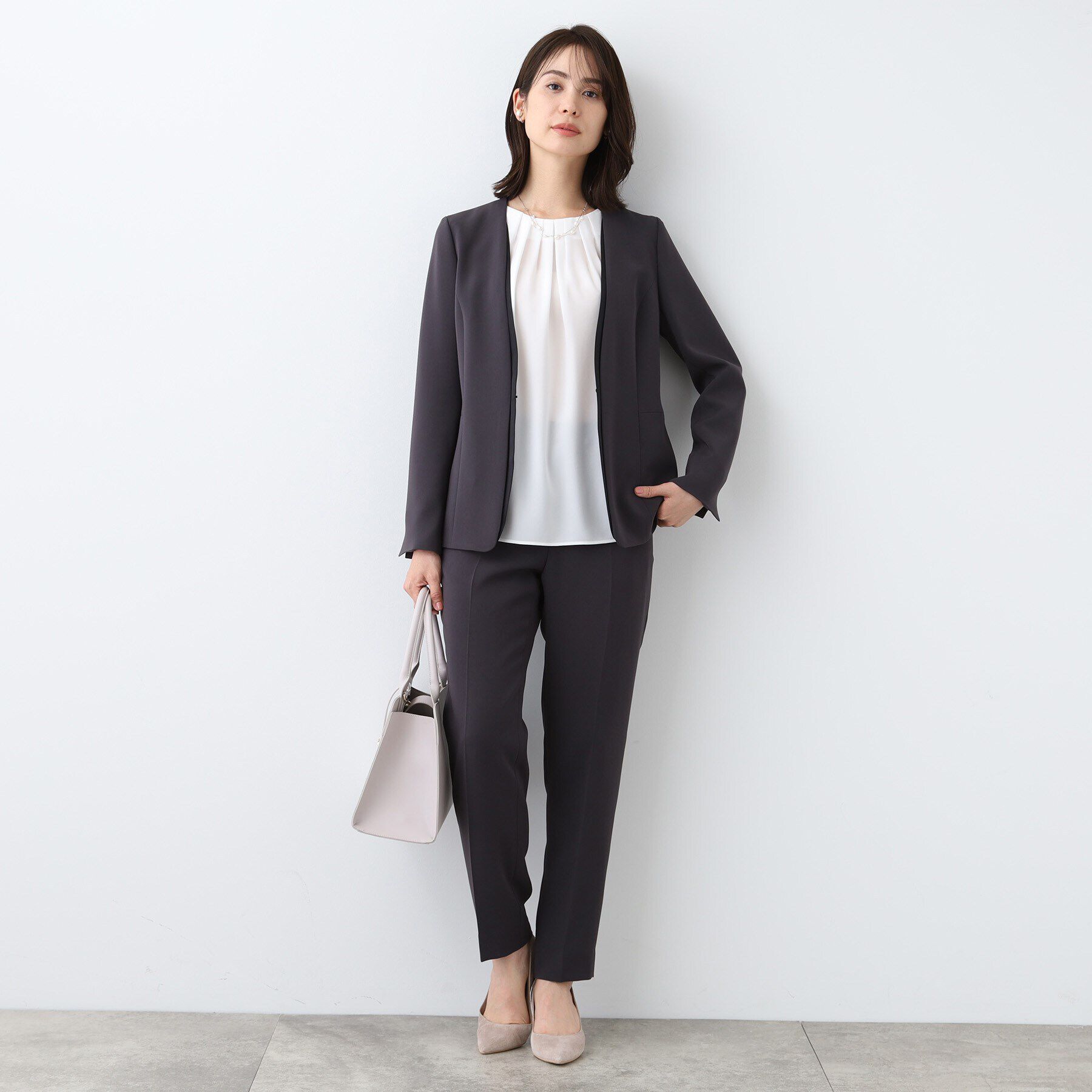 INDIVI「【日本製／トリアセテート混】タックデザインブラウス」|シャツ・ブラウス|