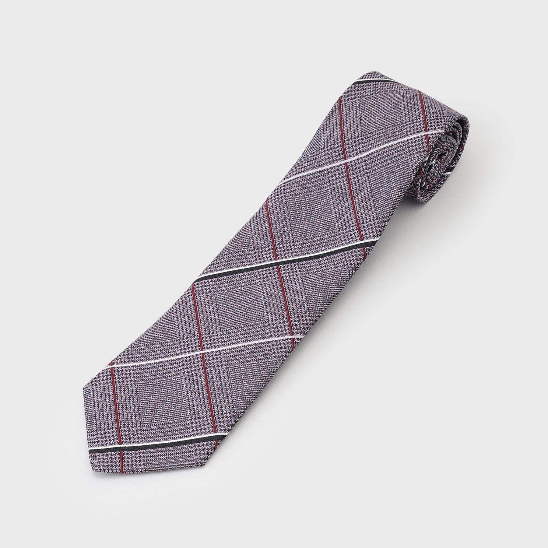 TAKEO KIKUCHI「【Made in JAPAN】番千鳥ウィンドペン柄 ネクタイ」|ネクタイ・蝶ネクタイ|ピンク(271)