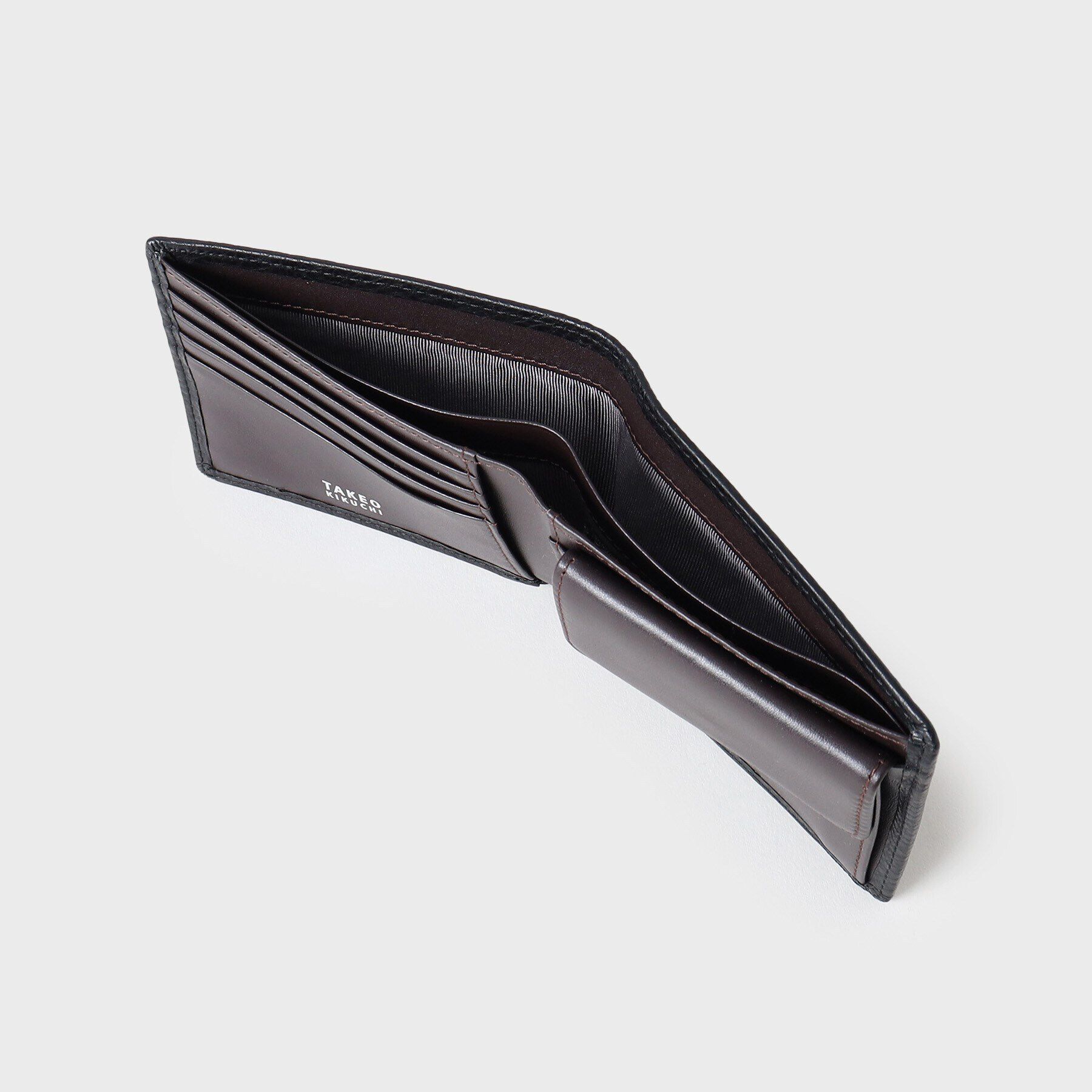 TAKEO KIKUCHI「イタリアンブラックレザー 2つ折り財布」|財布|