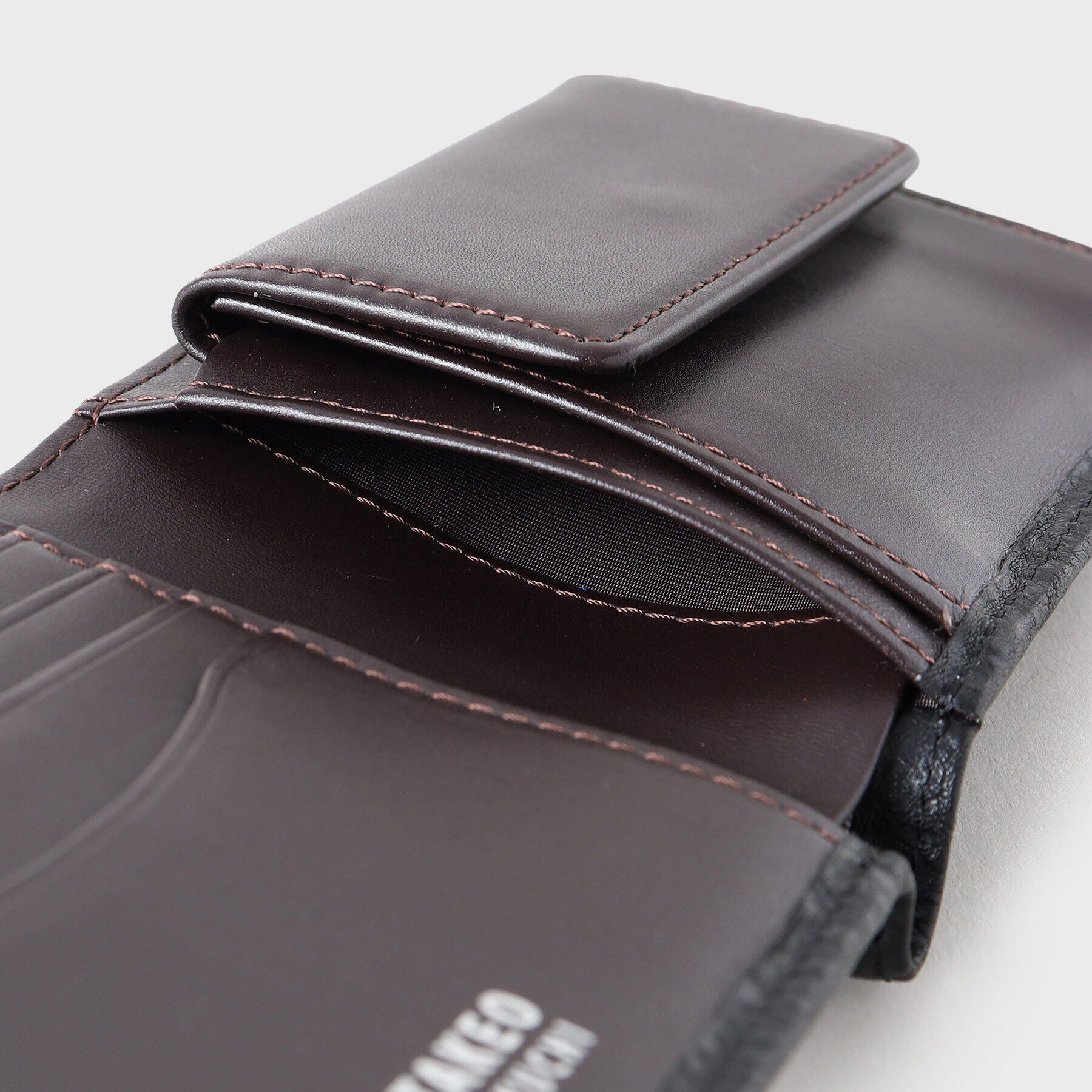 TAKEO KIKUCHI「イタリアンブラックレザー 2つ折り財布」|財布|