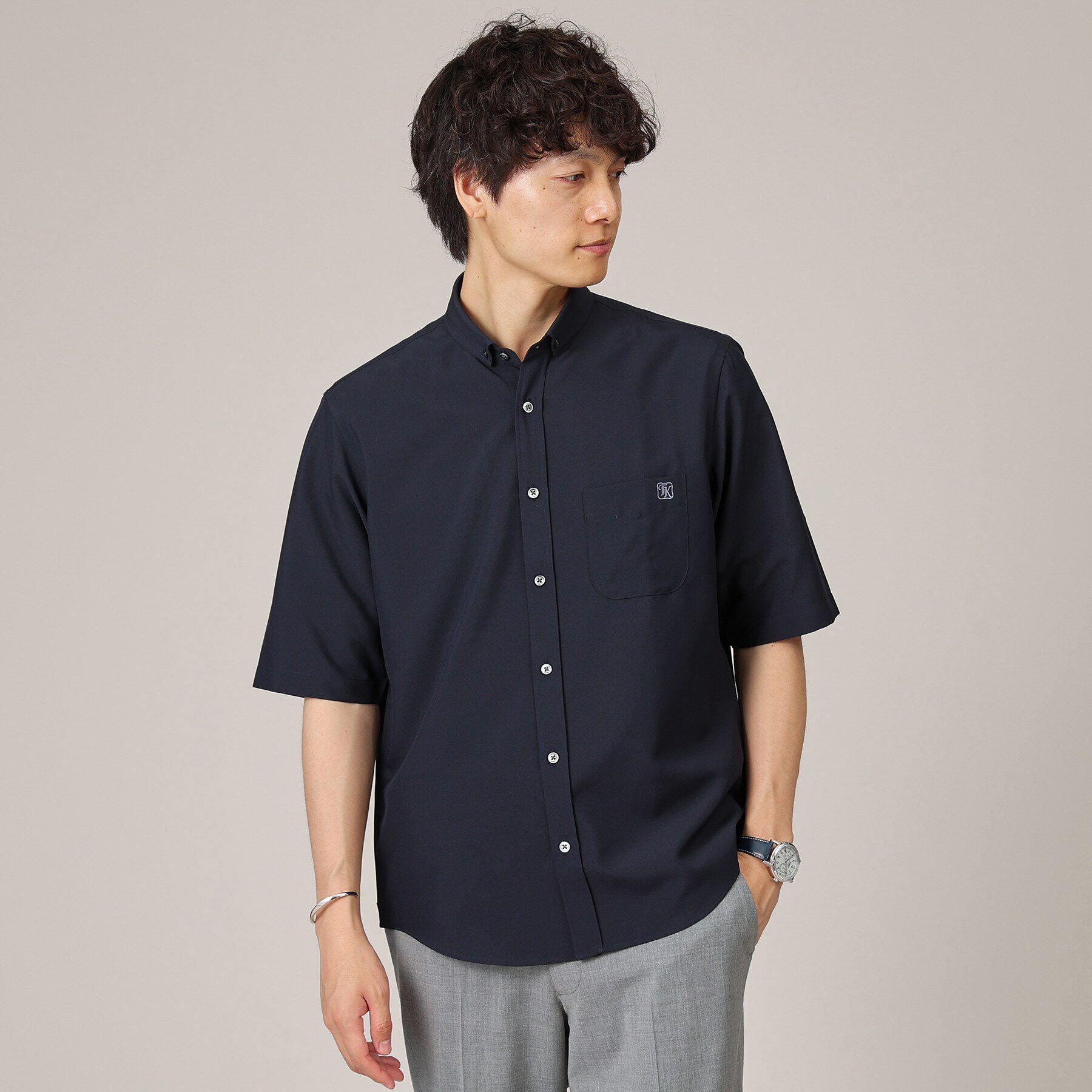 TAKEO KIKUCHI「ウェザーチビBD5分袖シャツ」|シャツ・ブラウス|