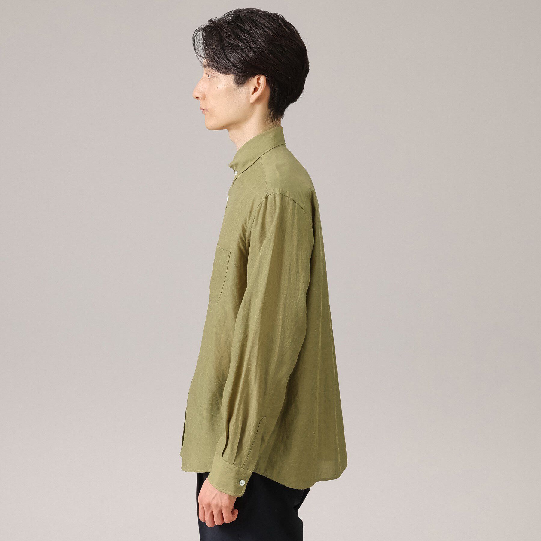 TAKEO KIKUCHI「【Made in JAPAN】タブカラー スラブローン 長袖シャツ」|シャツ・ブラウス|