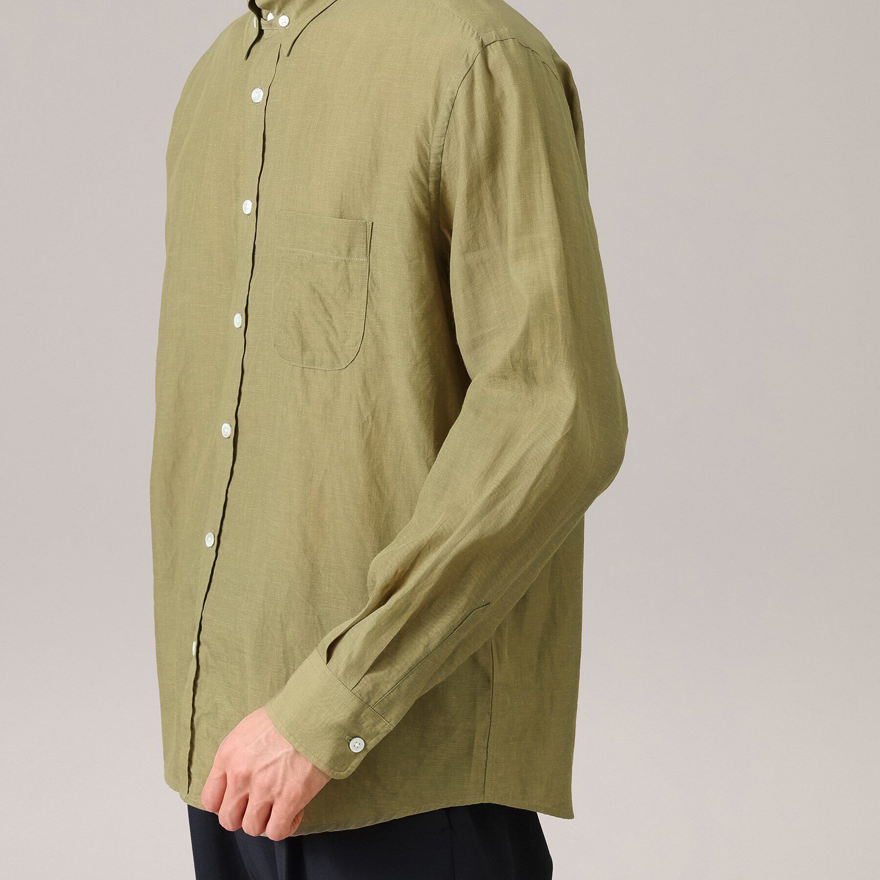 TAKEO KIKUCHI「【Made in JAPAN】タブカラー スラブローン 長袖シャツ」|シャツ・ブラウス|