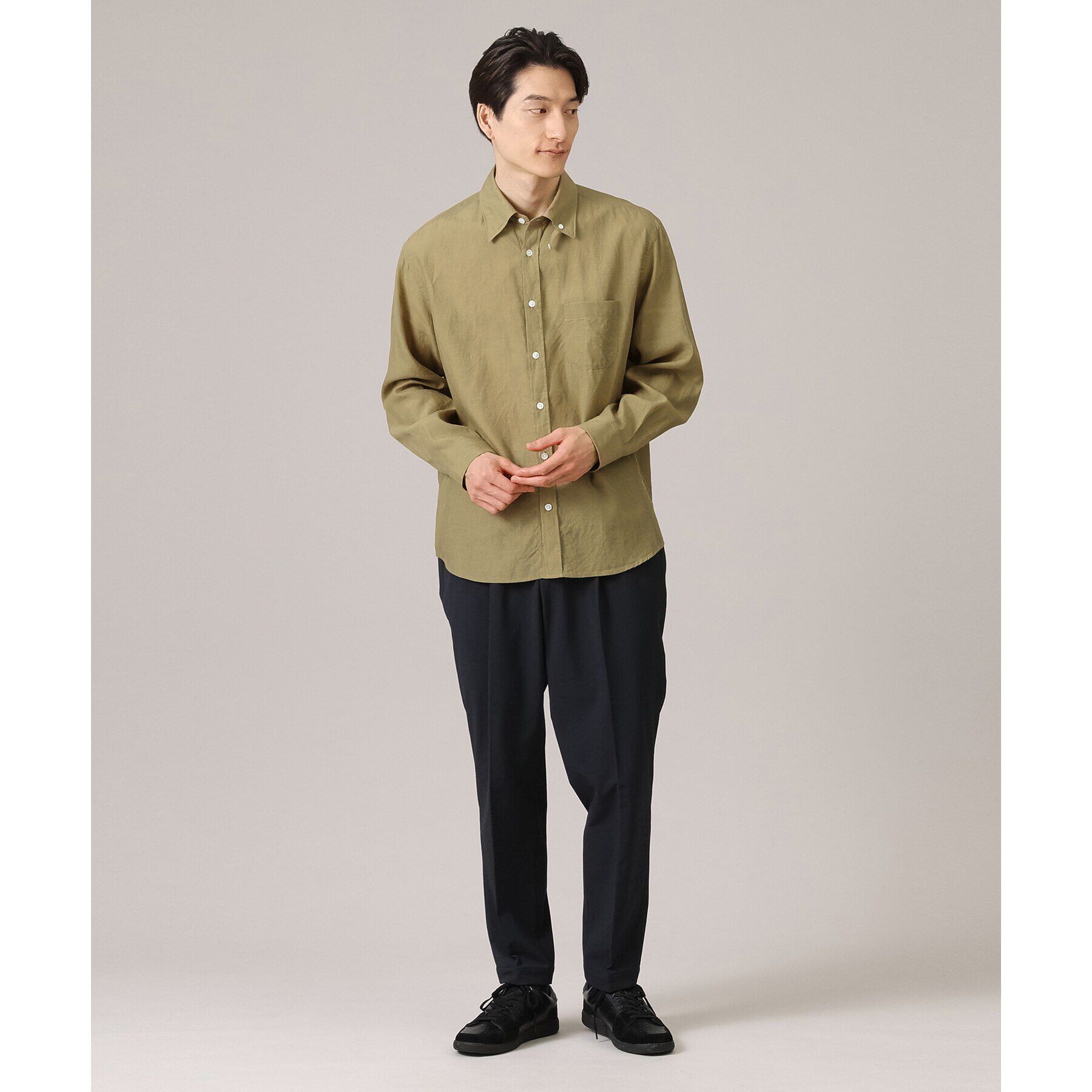 TAKEO KIKUCHI「【Made in JAPAN】タブカラー スラブローン 長袖シャツ」|シャツ・ブラウス|